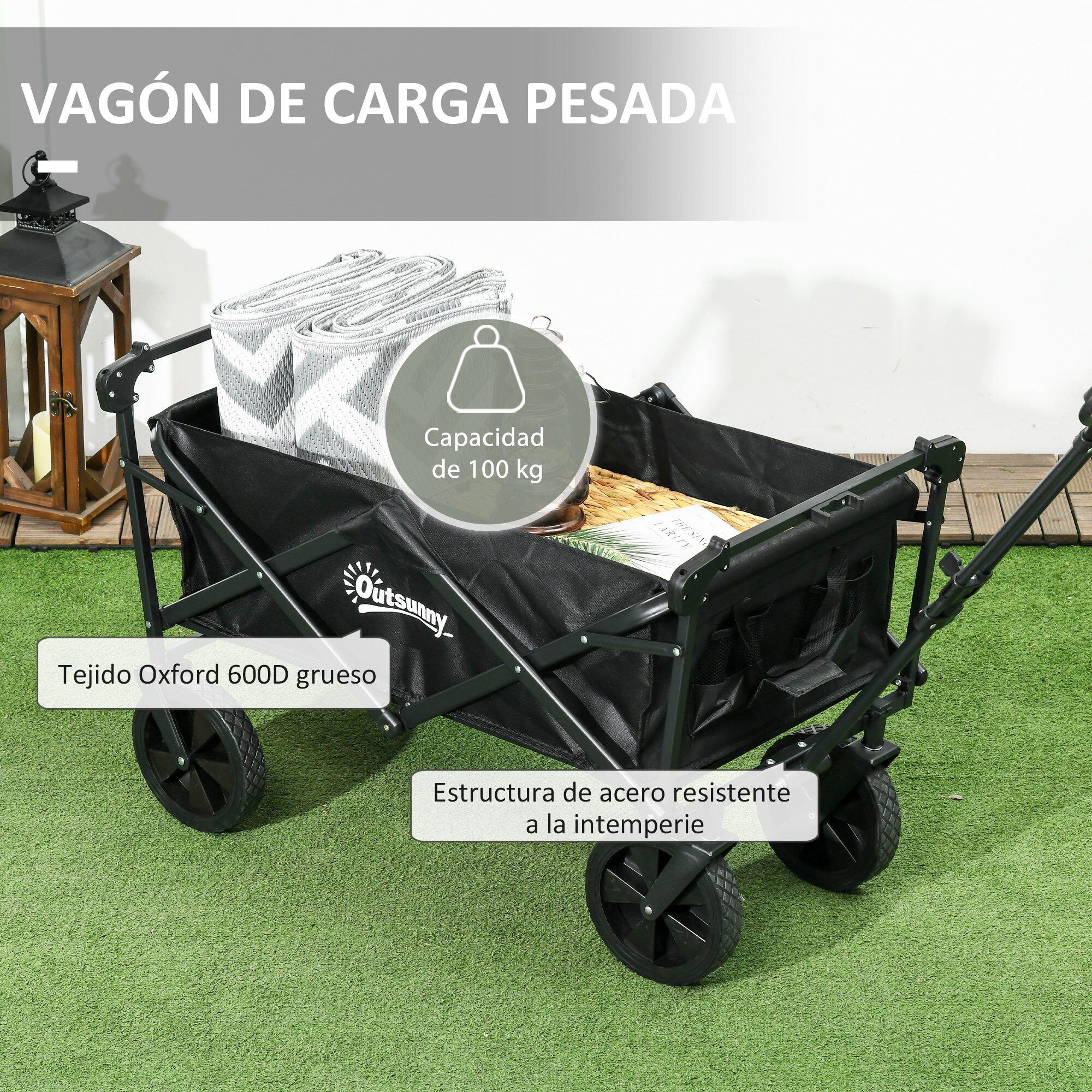 Carrinho de transporte preto Outsunny 4/7