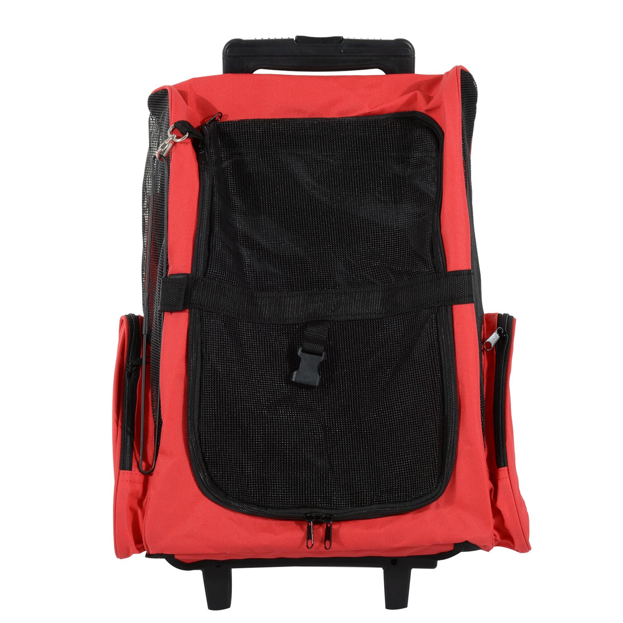 Transportadora Animais de Estimação 42x25x55cm Vermelho PawHut 4/7