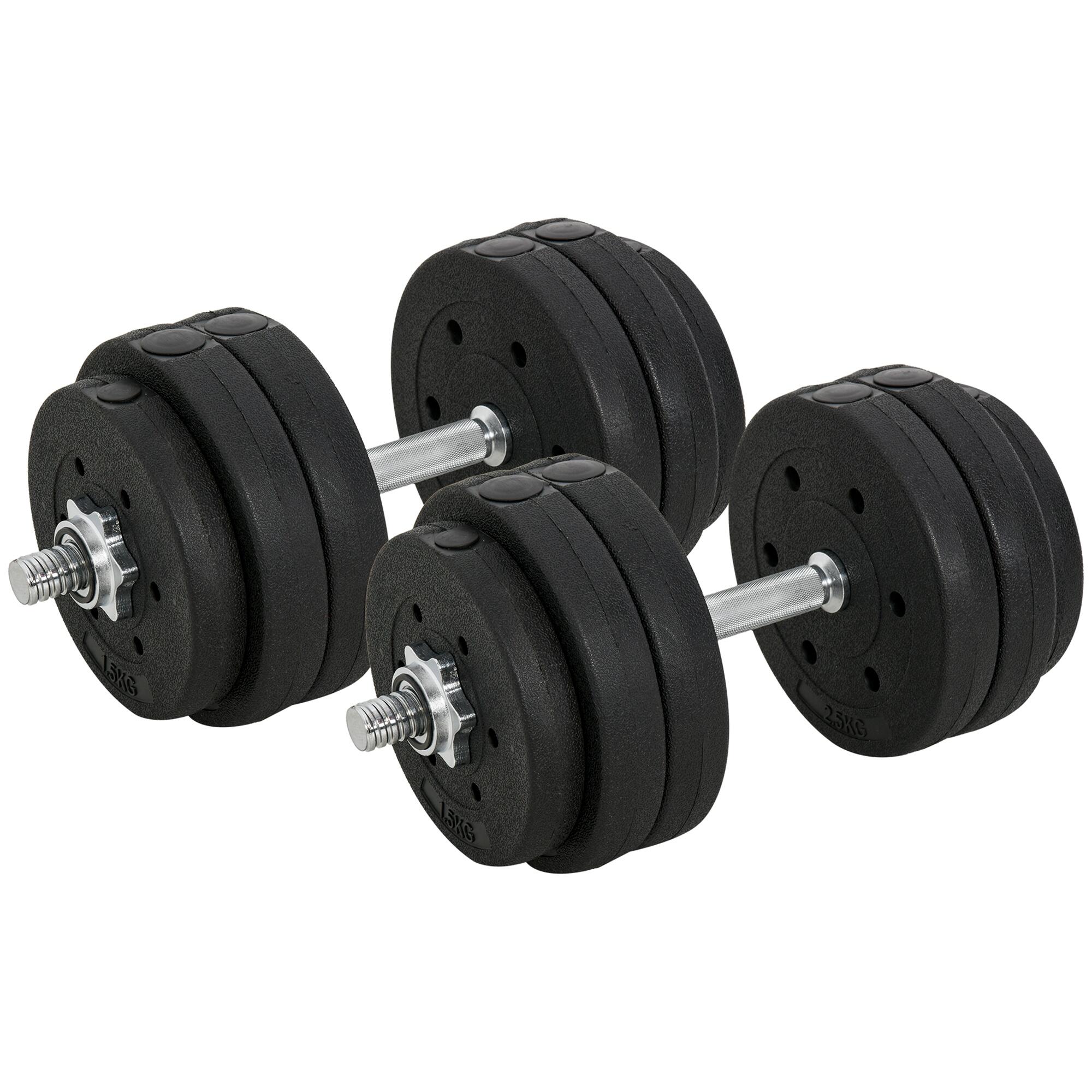 HOMCOM Conjunto de Halteres 43x18x7.5 cm Preto HOMCOM