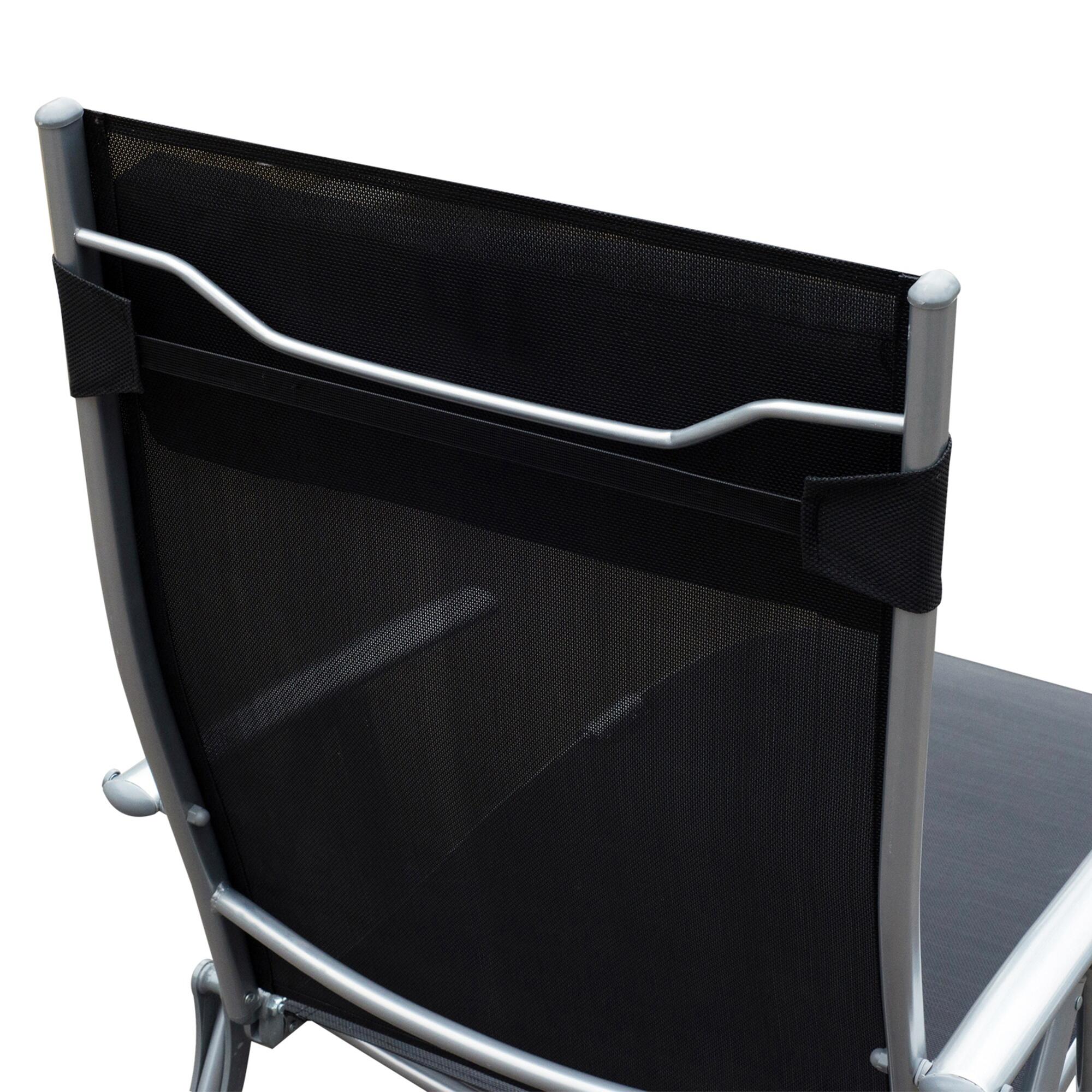 Conjunto de 2 espreguiçadeiras 137x63,5x100,5 cm preto Outsunny 5/7