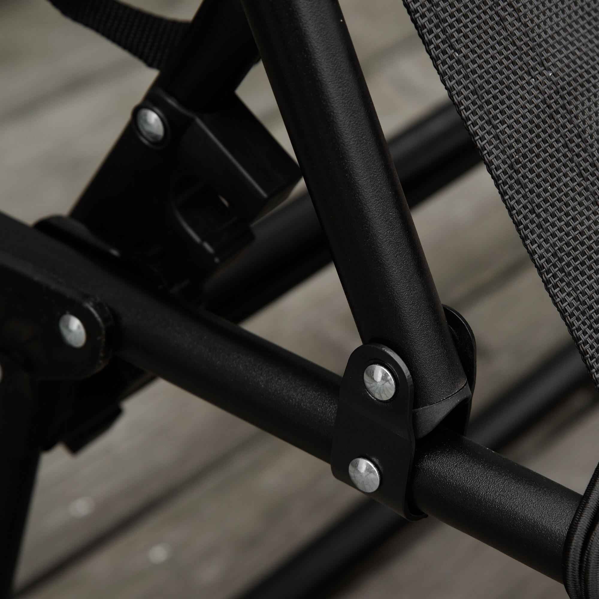 Tumbona Reclinable Outsunny 197x58x30cm Negro 5/7