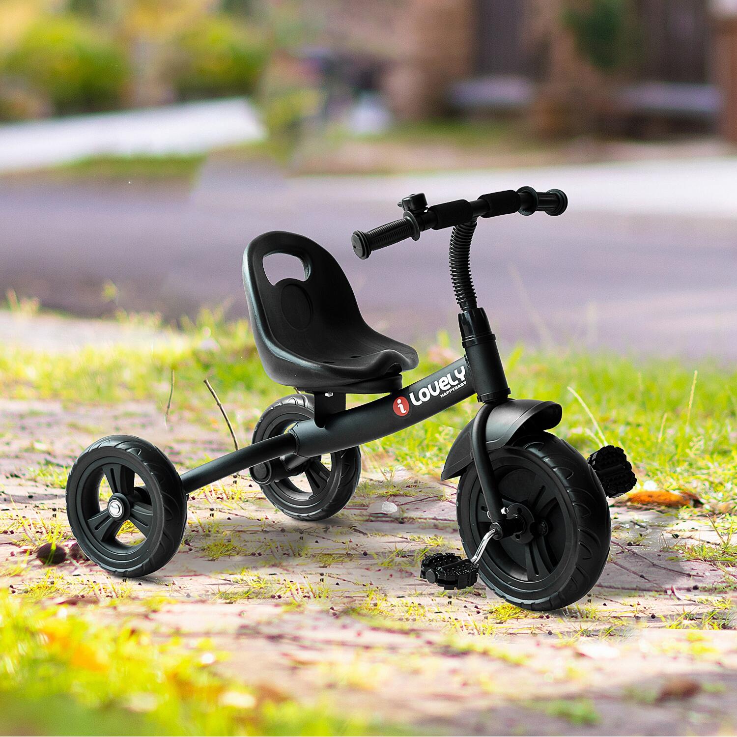 Triciclo Criança 74x49x55cm Preto HOMCOM 2/7