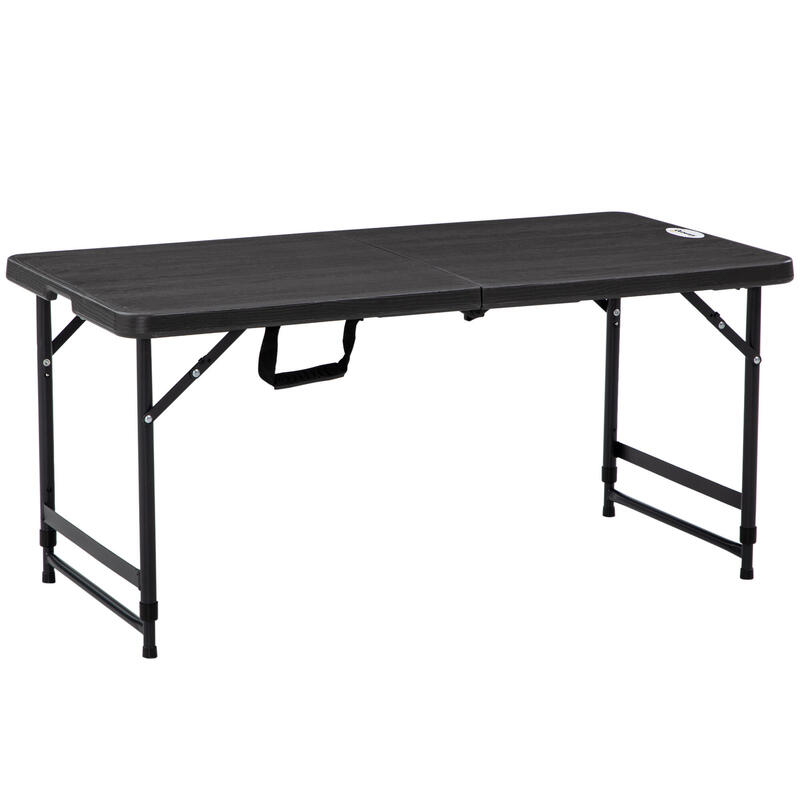 Mesa de camping plegable altura ajustable Outsunny 118x60x74cm gris oscuro