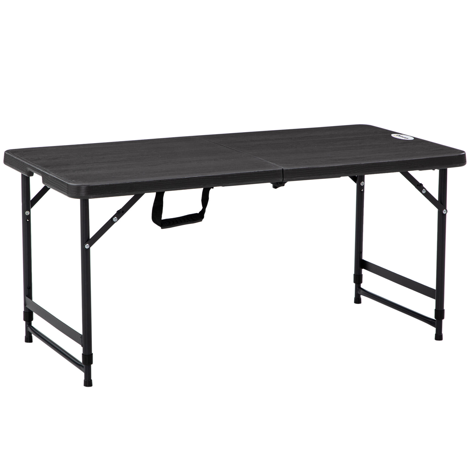 OUTSUNNY Mesa de camping plegable altura ajustable Outsunny 118x60x74cm gris oscuro