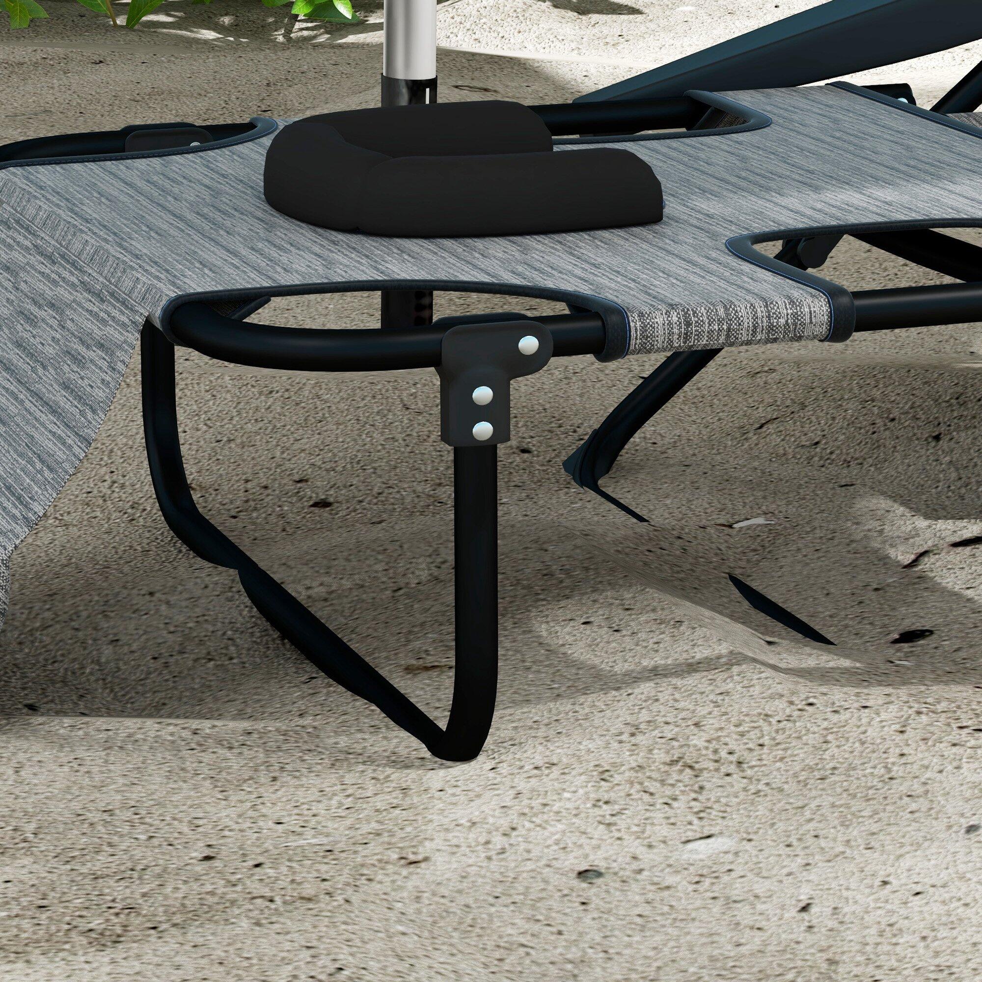 Tumbona Plegable Outsunny 194x72x31 cm Gris 4/7