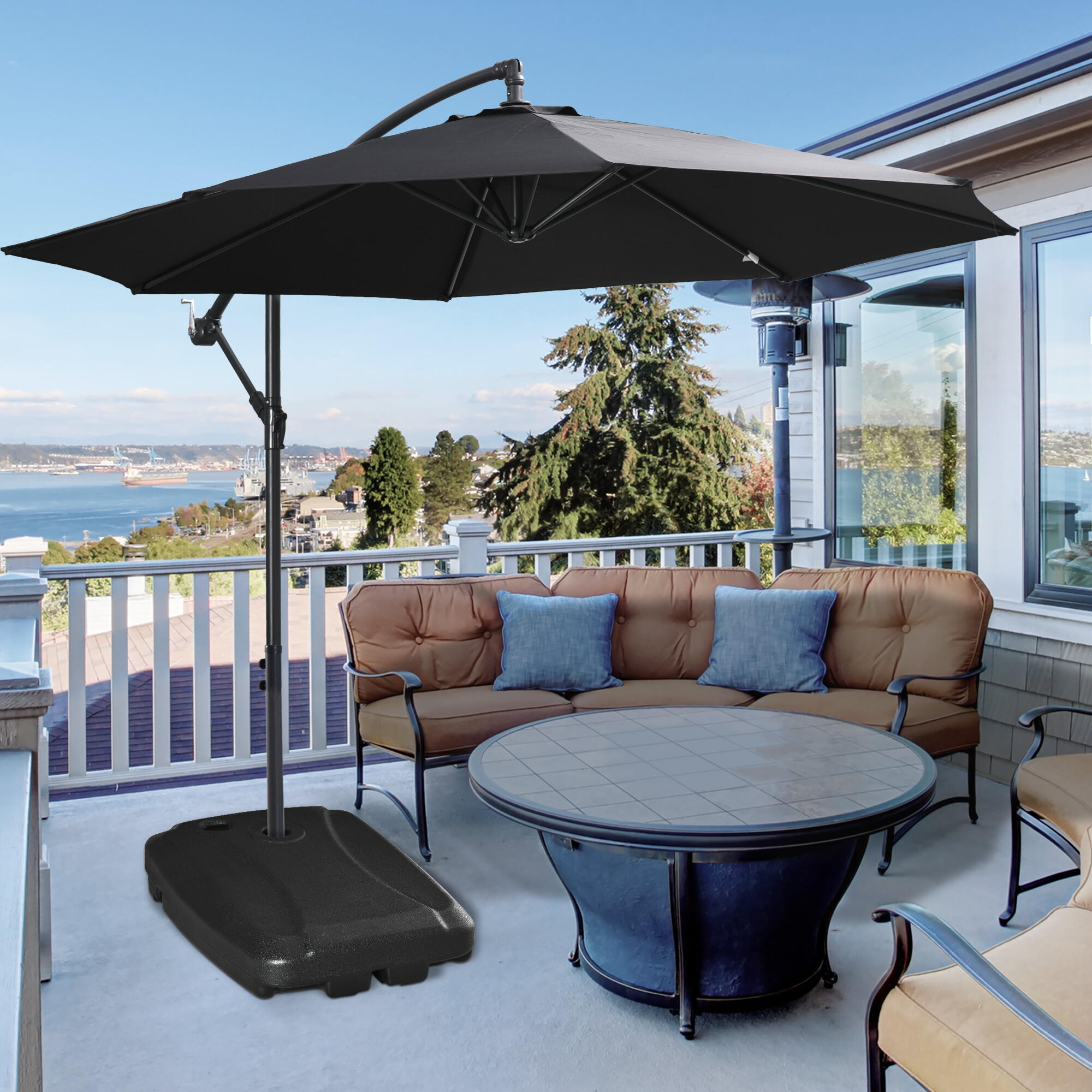 Base de Sombrilla Outsunny 80x60x17 cm Negro 2/7