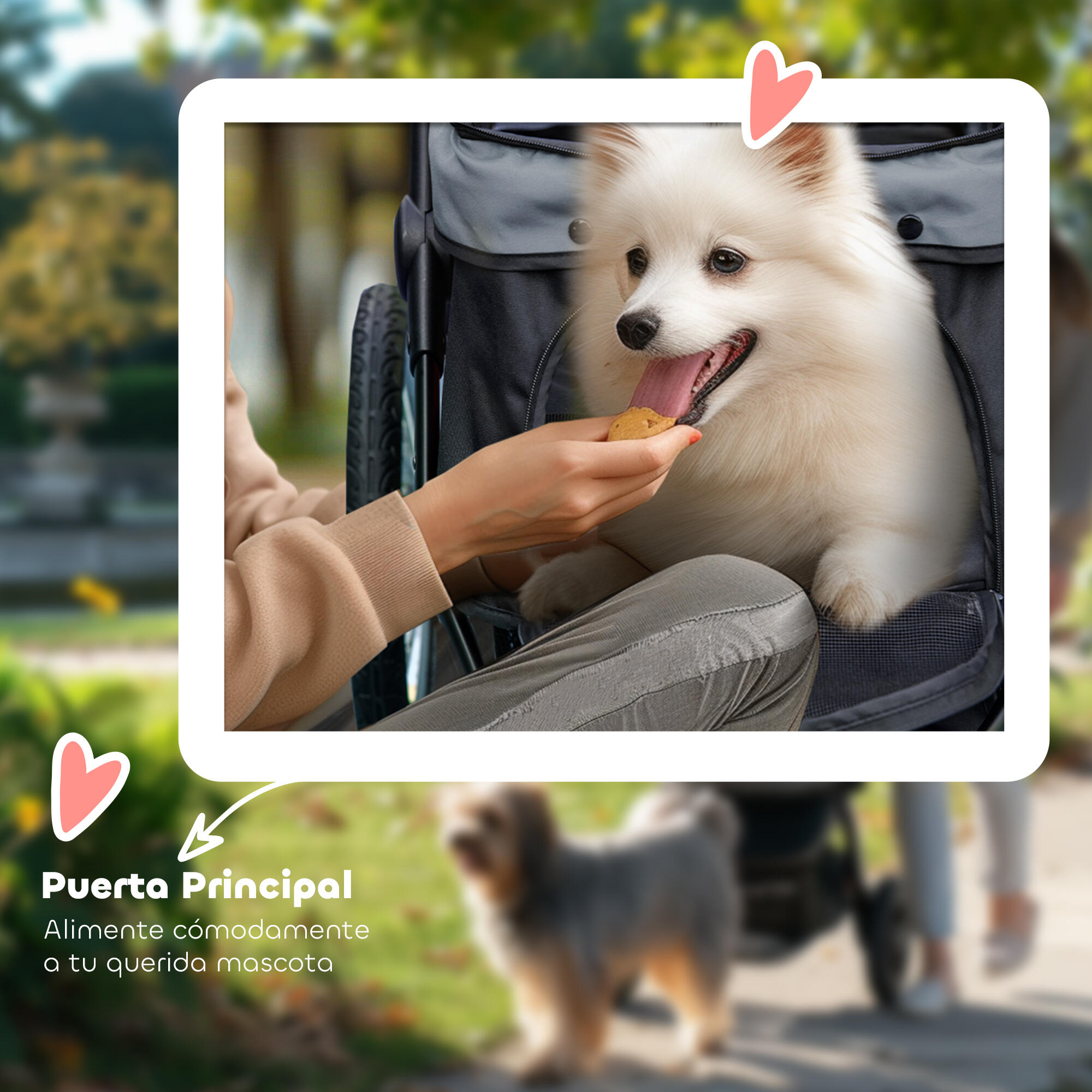 Cochecito para Perros PawHut 111x58x107 cm Gris 6/7