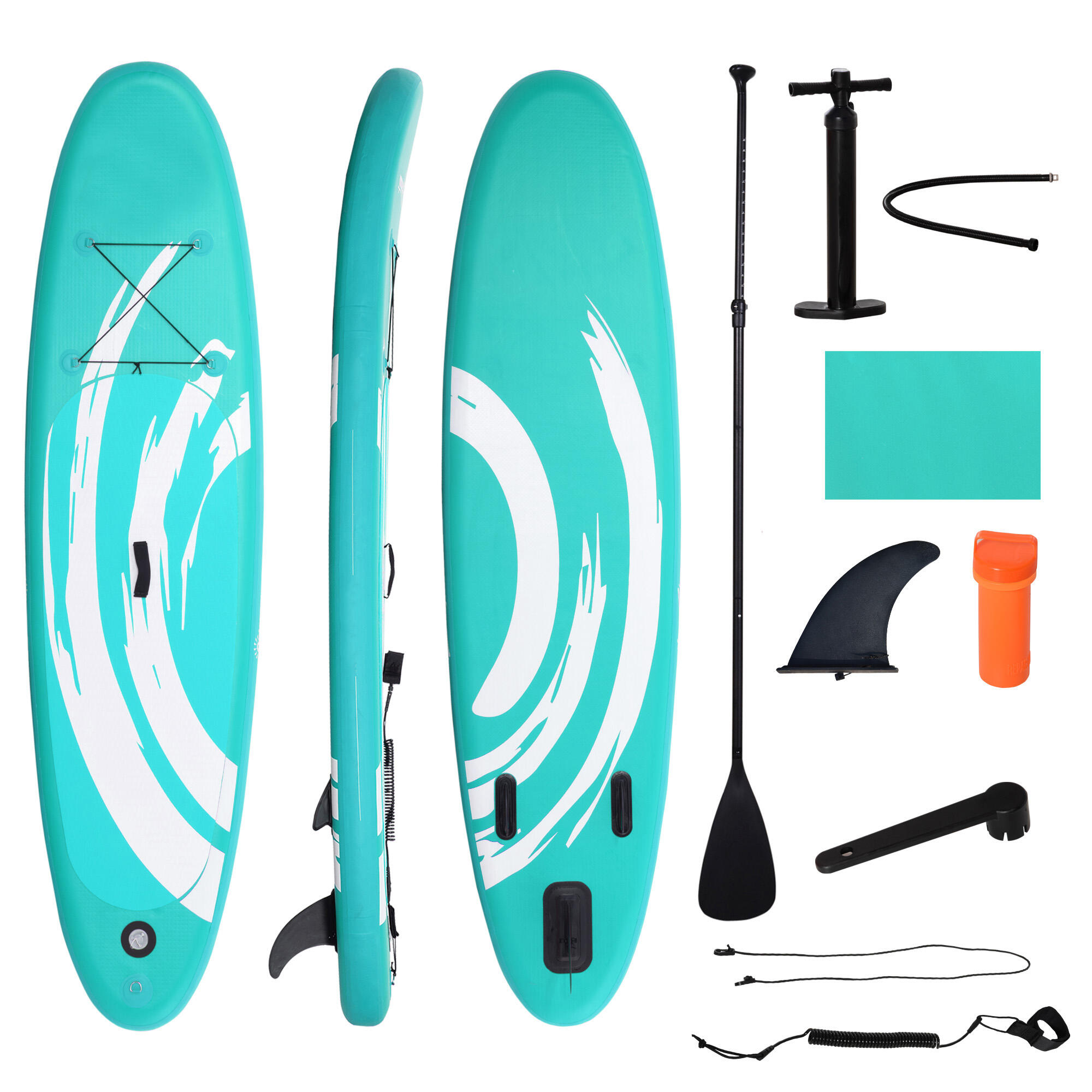 OUTSUNNY Tabla de Paddle Surf Hinchable Outsunny 300x76x15 cm Azul