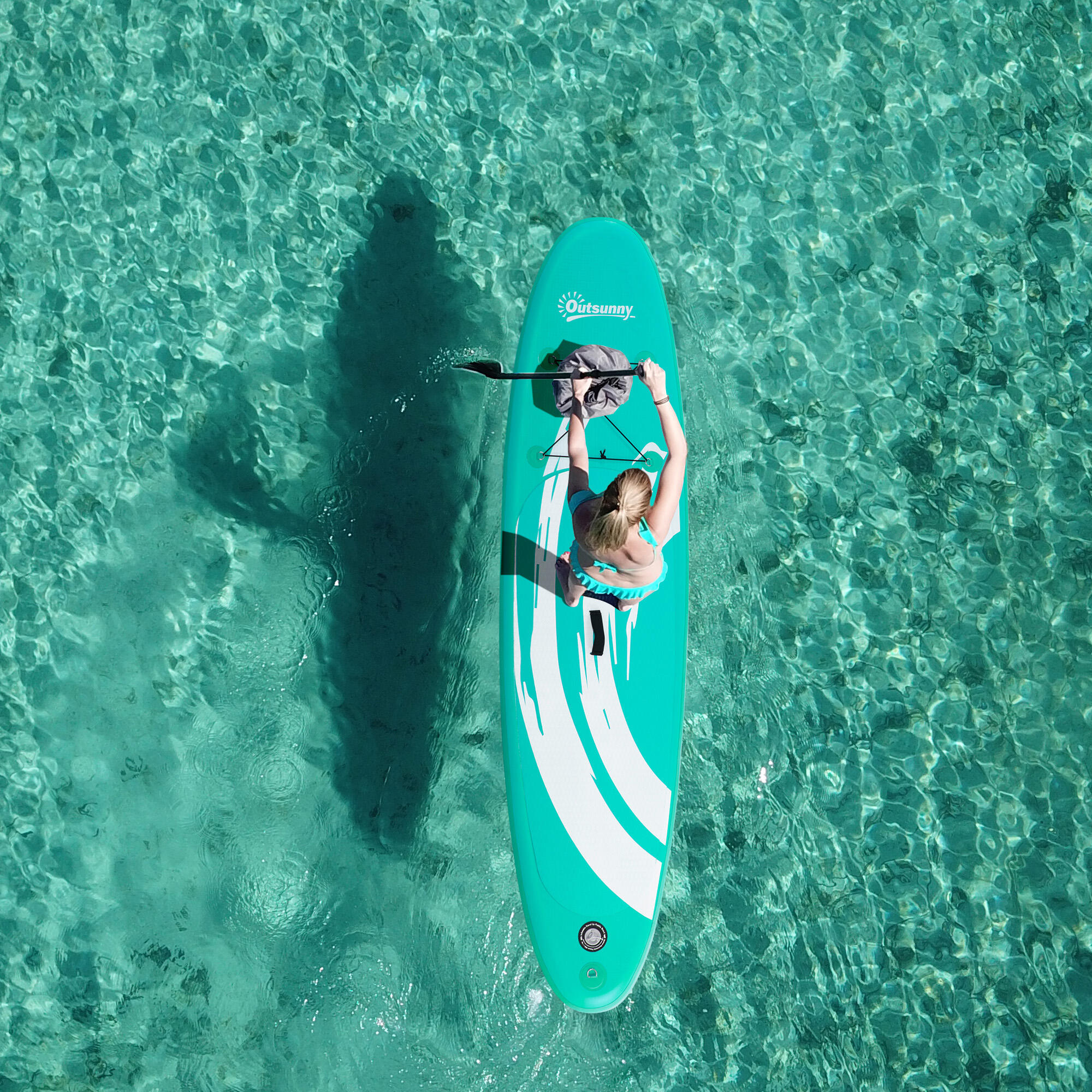 Tabla de Paddle Surf Hinchable Outsunny 300x76x15 cm Azul 2/7