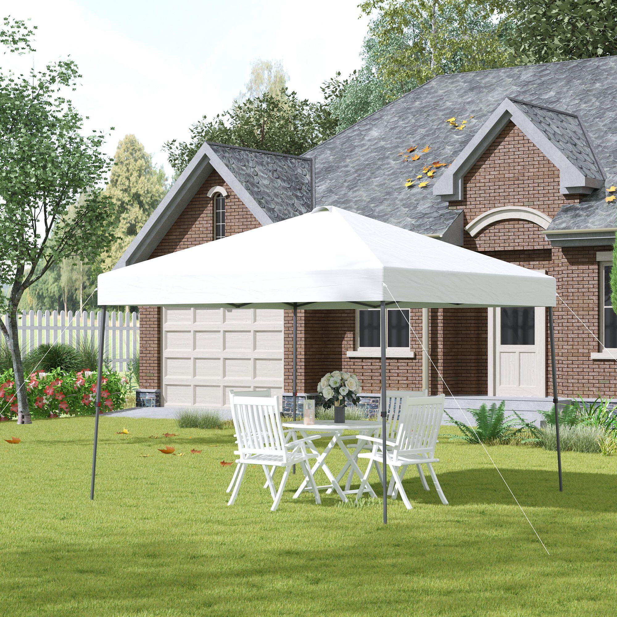 Outsunny Toldo de Campismo Portátil Dobrável de 3x3m Branco 2/7