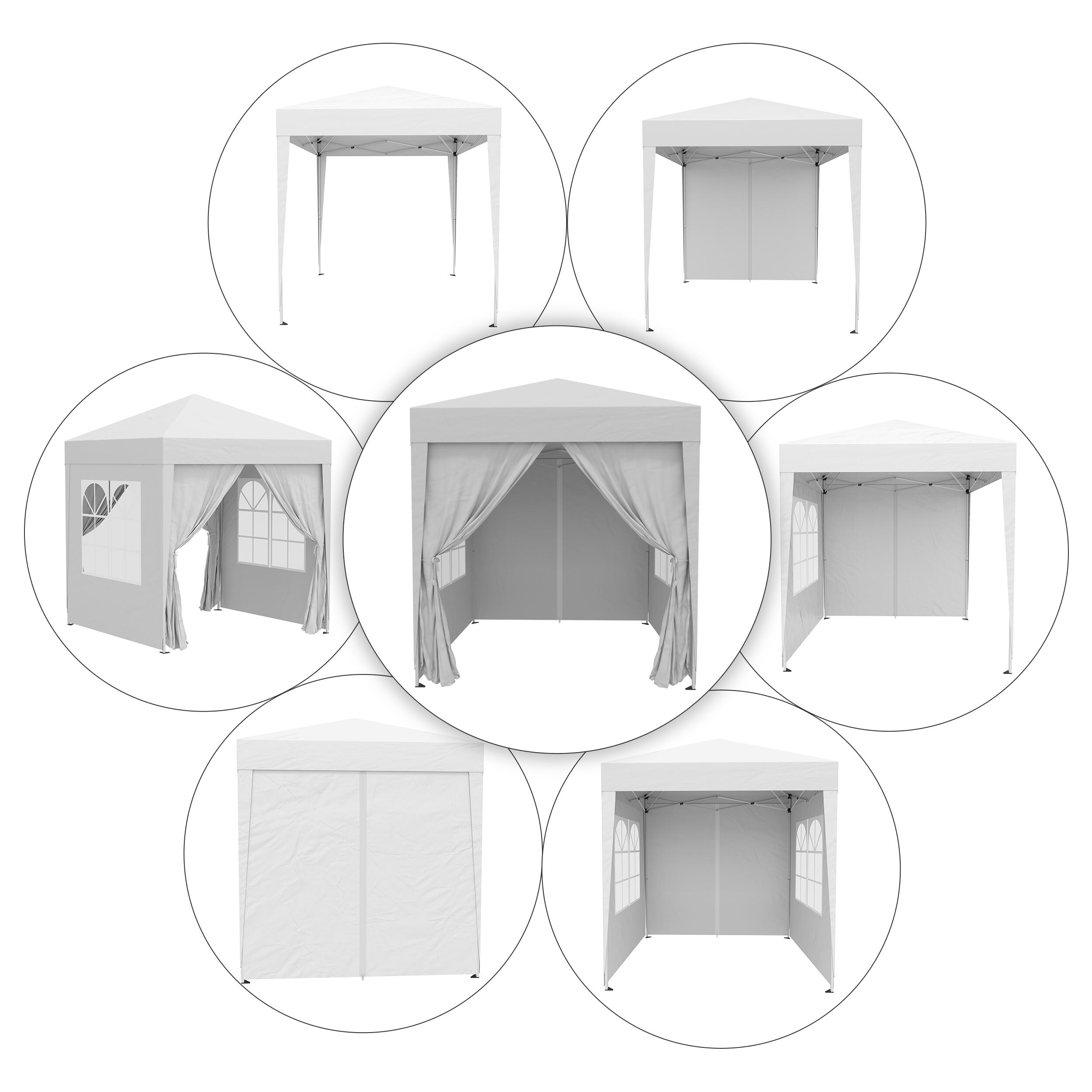 Tenda Dobrável 2x2x2,45 m Branco Outsunny 5/7
