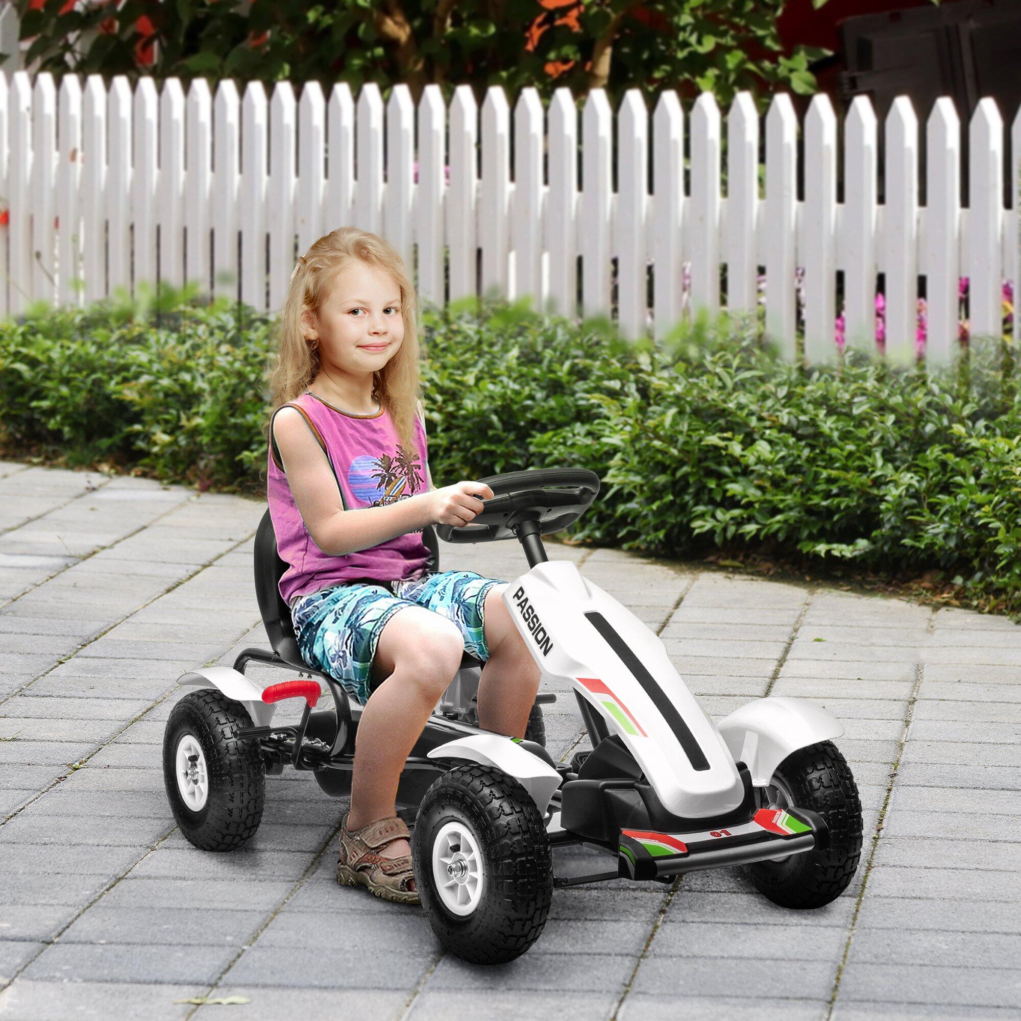 GoKart a Pedales HOMCOM 121x58x61 cm Blanco 4/7