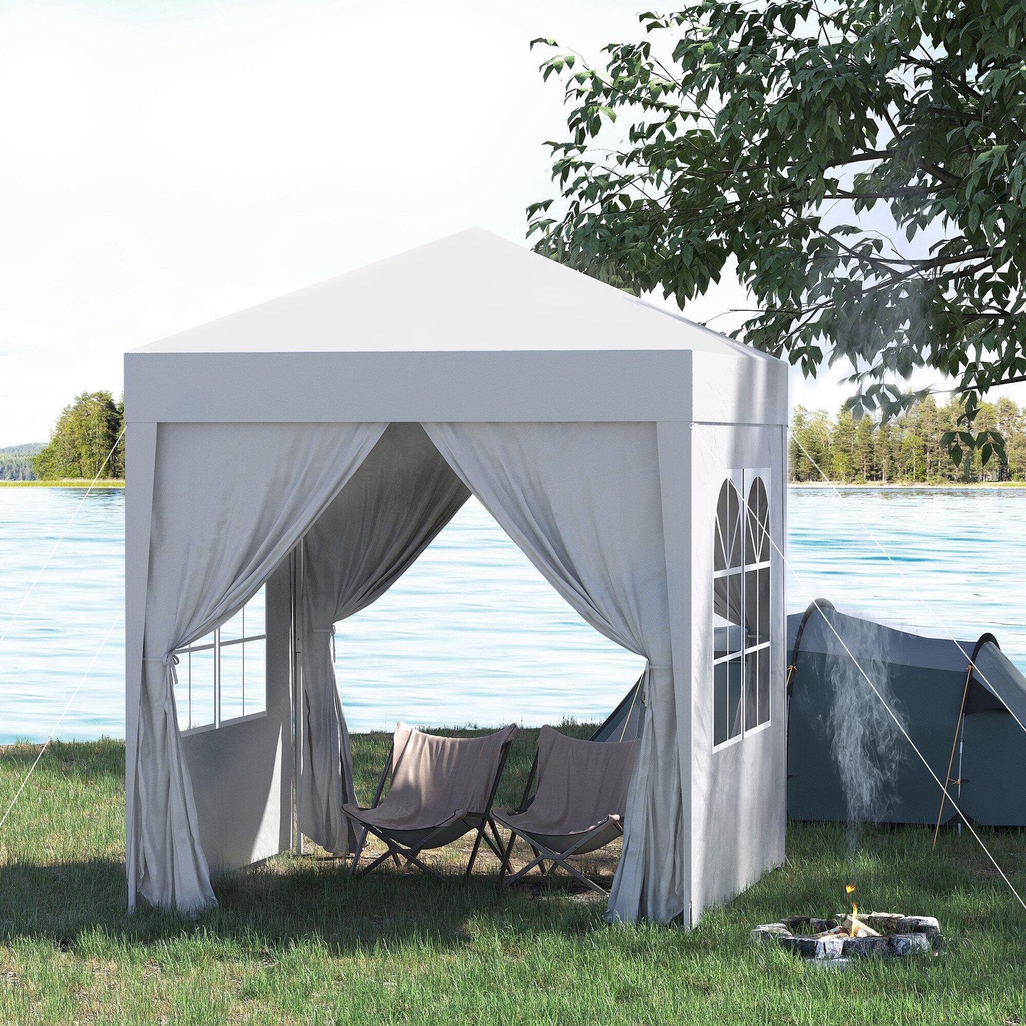 Tenda Dobrável 2x2x2,45 m Branco Outsunny 2/7