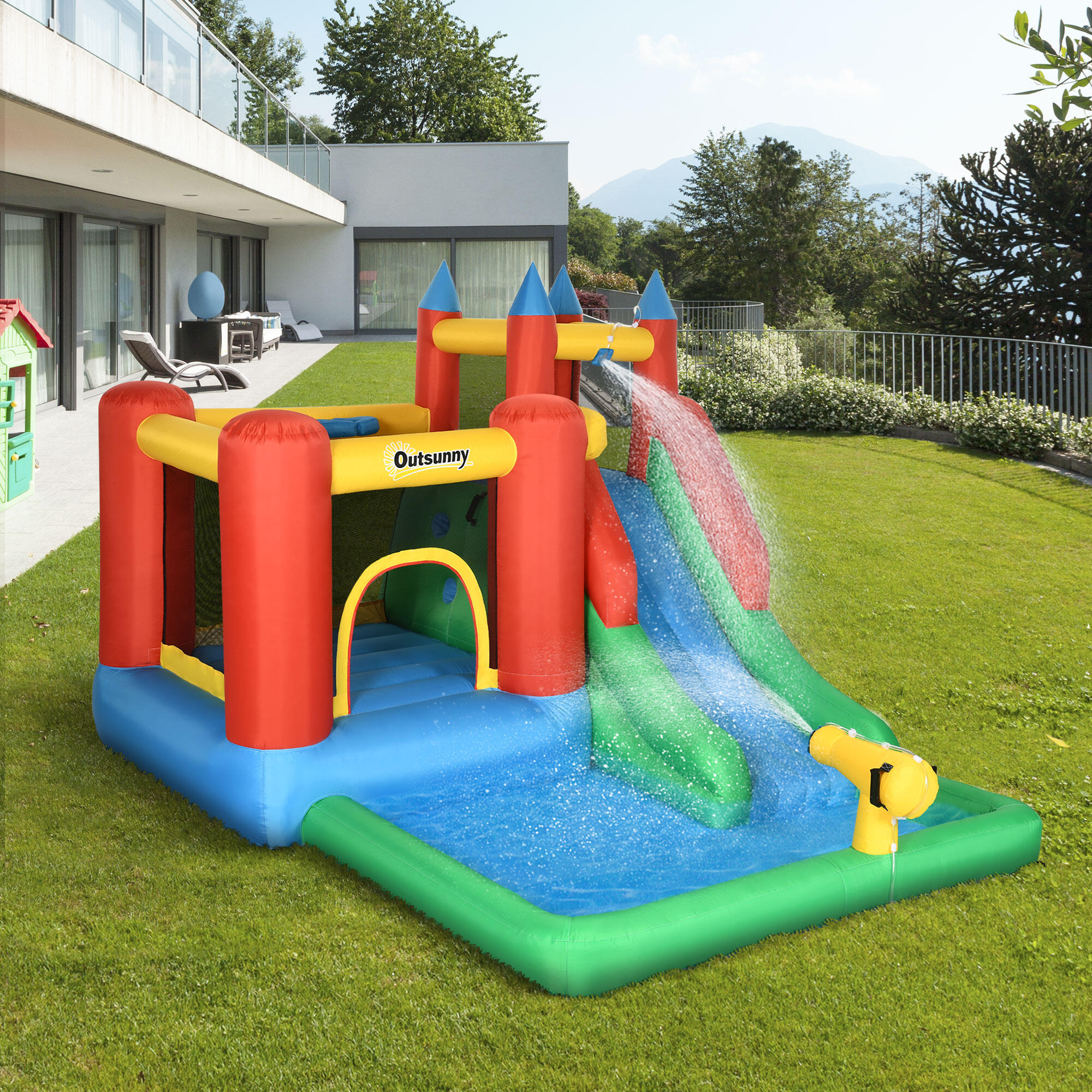 Castillo Hinchable Outsunny 330x245x215 cm Multicolor 2/8