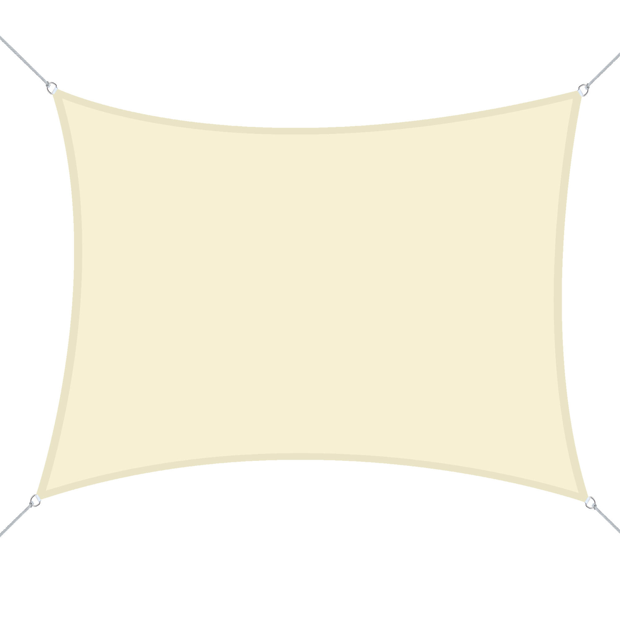 OUTSUNNY Toldo de Vela Rectangular Outsunny 400x600 cm Crema