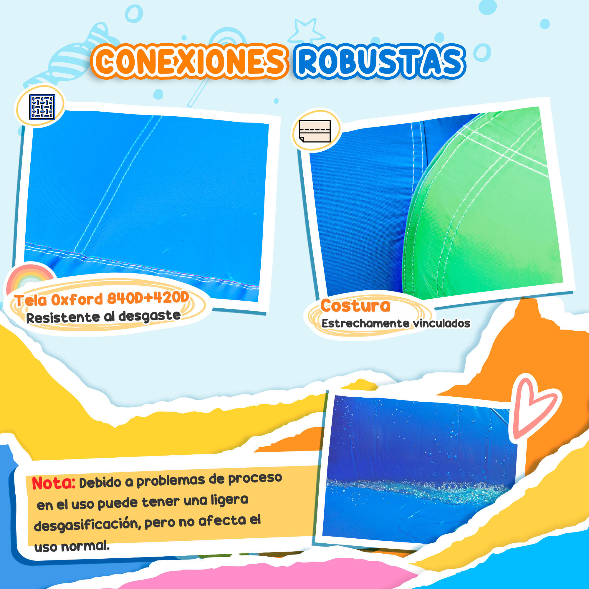 Castillo Hinchable Outsunny 330x245x215 cm Multicolor 6/8