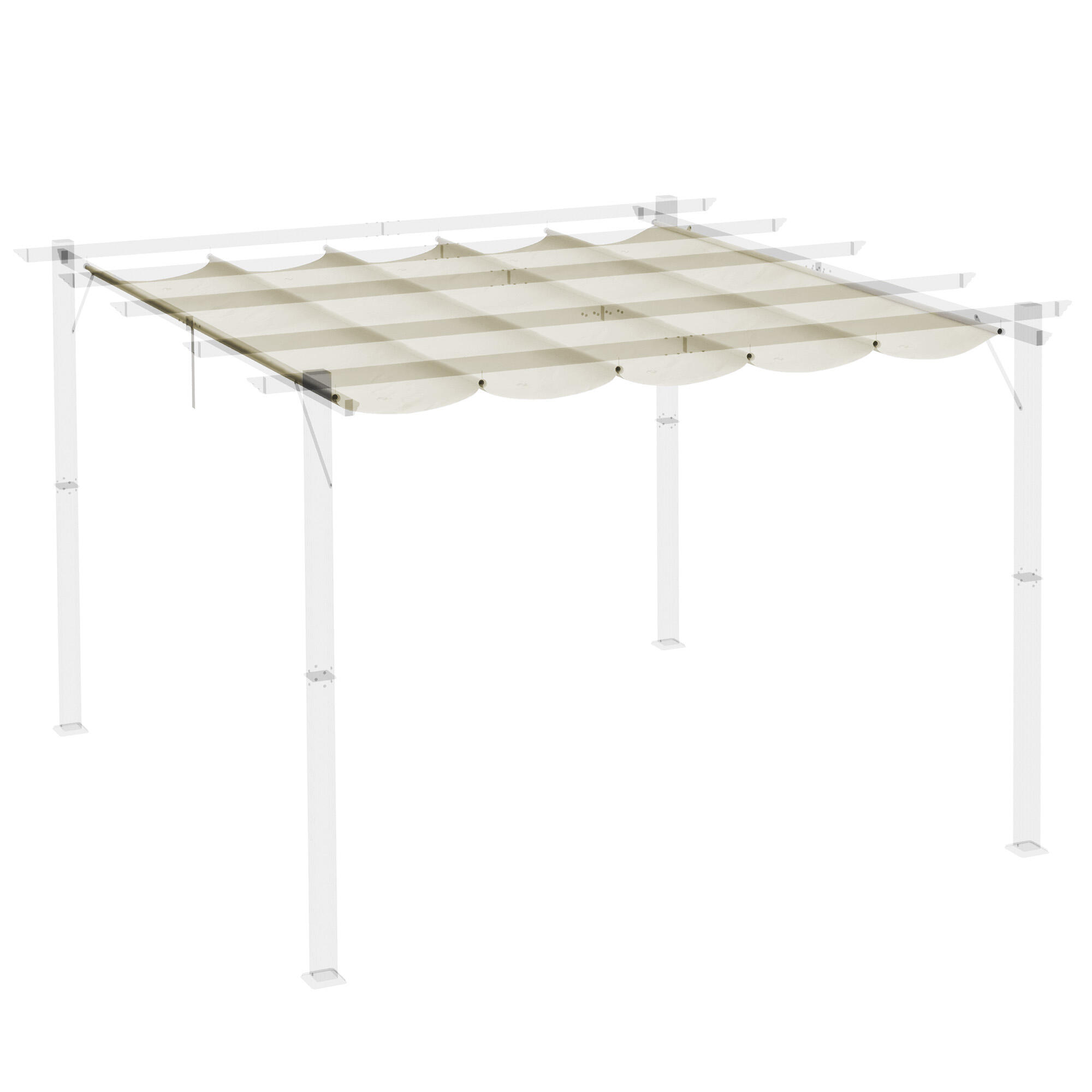Cobertura para pérgola 250x255x6 cm creme branco Outsunny 5/7