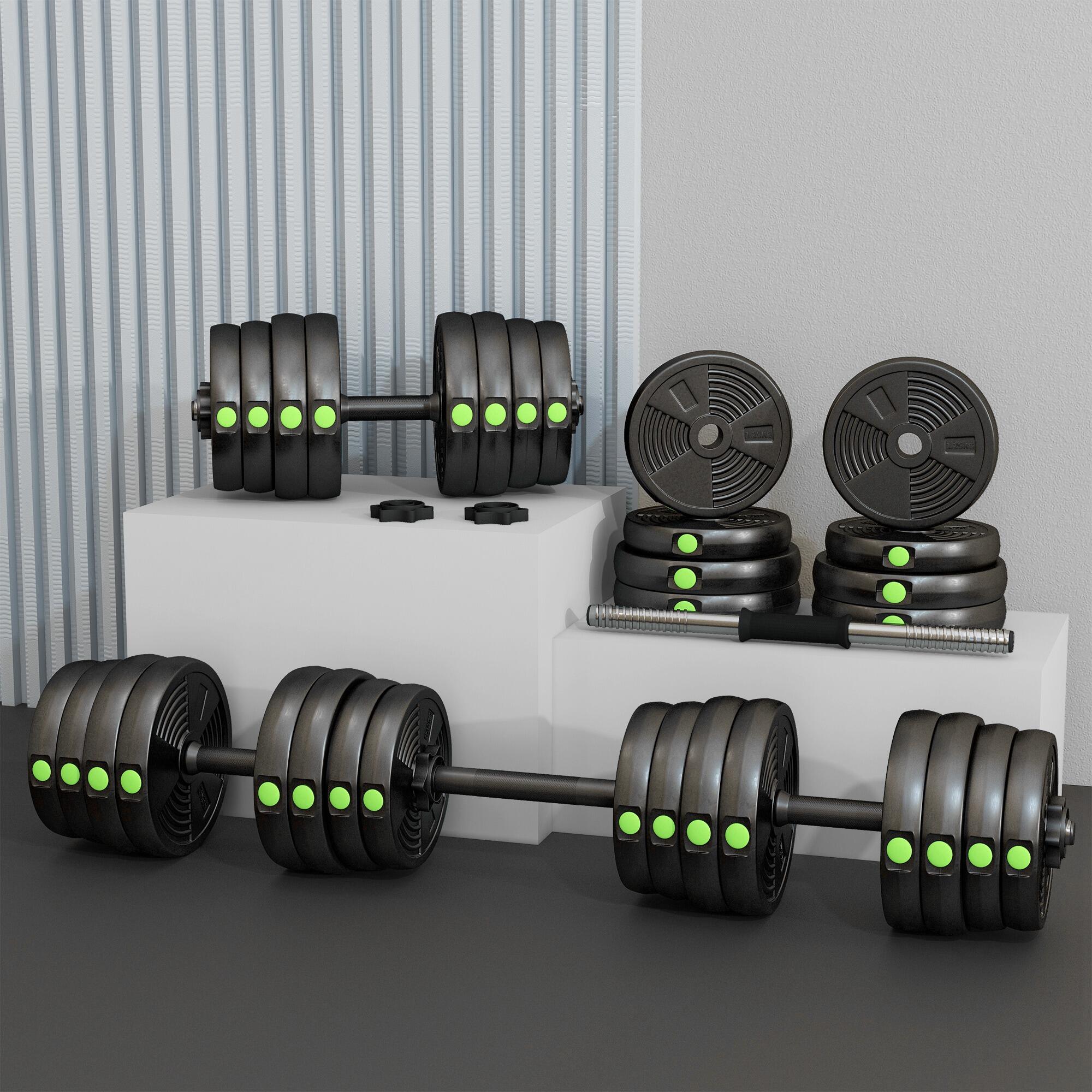 Kit de Mancuernas SPORTNOW 105x20x20 cm Negro y Verde 4/8