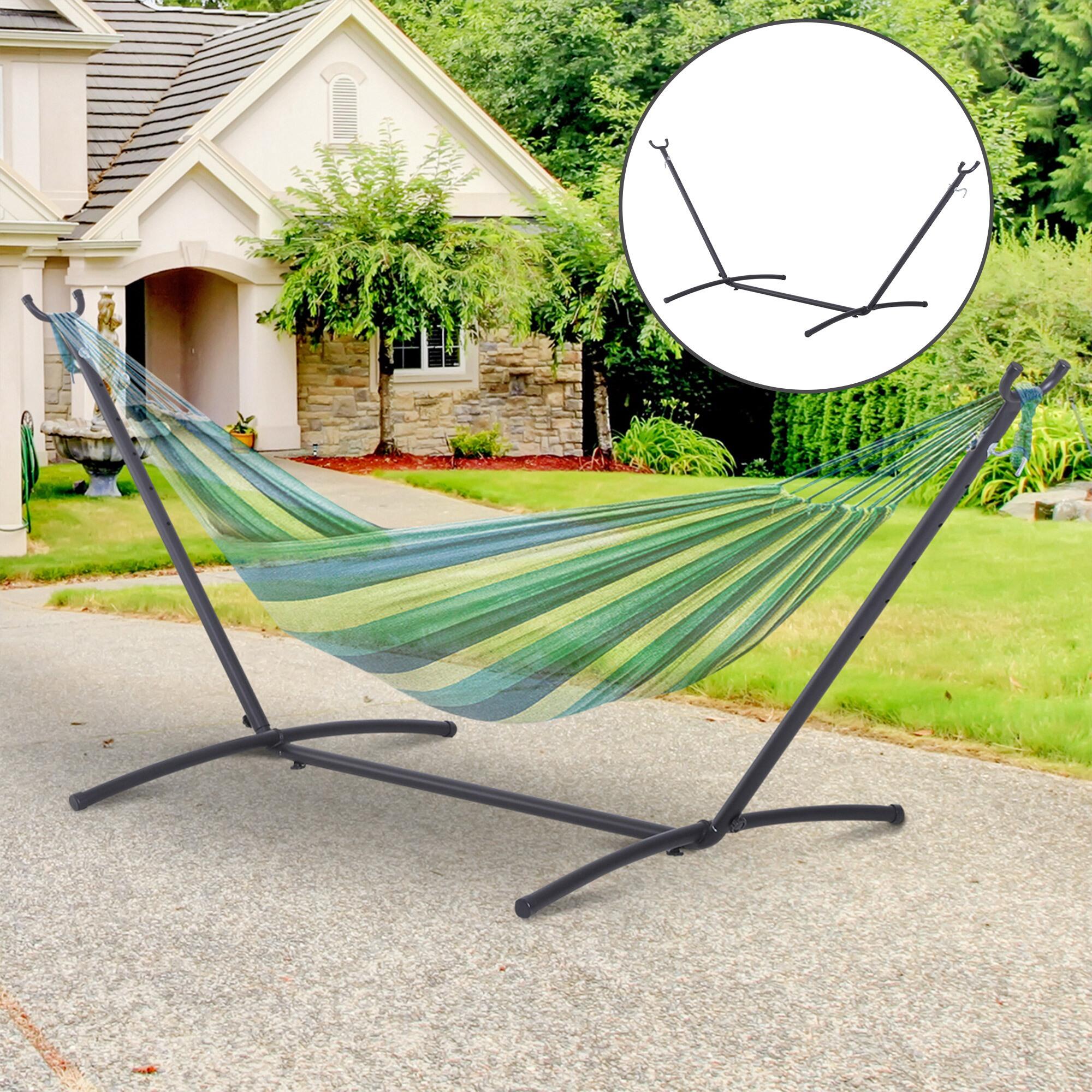 Soporte Ajustable para Hamaca Outsunny 280x120x110cm Negro 2/7
