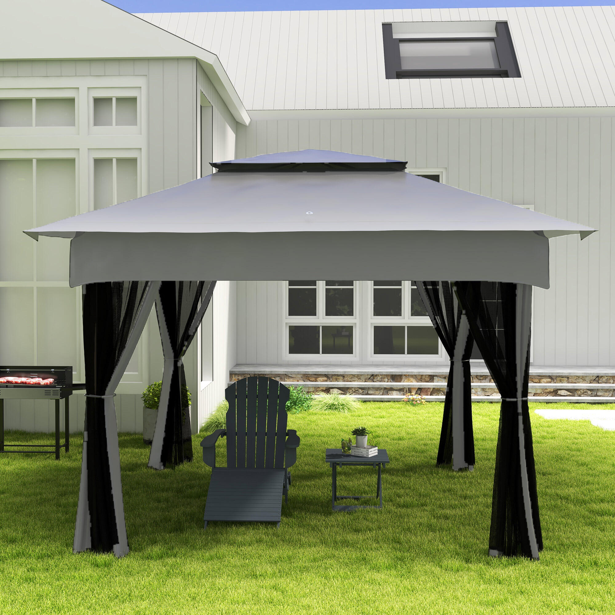 Carpa para eventos deportivos 325x325x270 cm Gris Claro 5/7