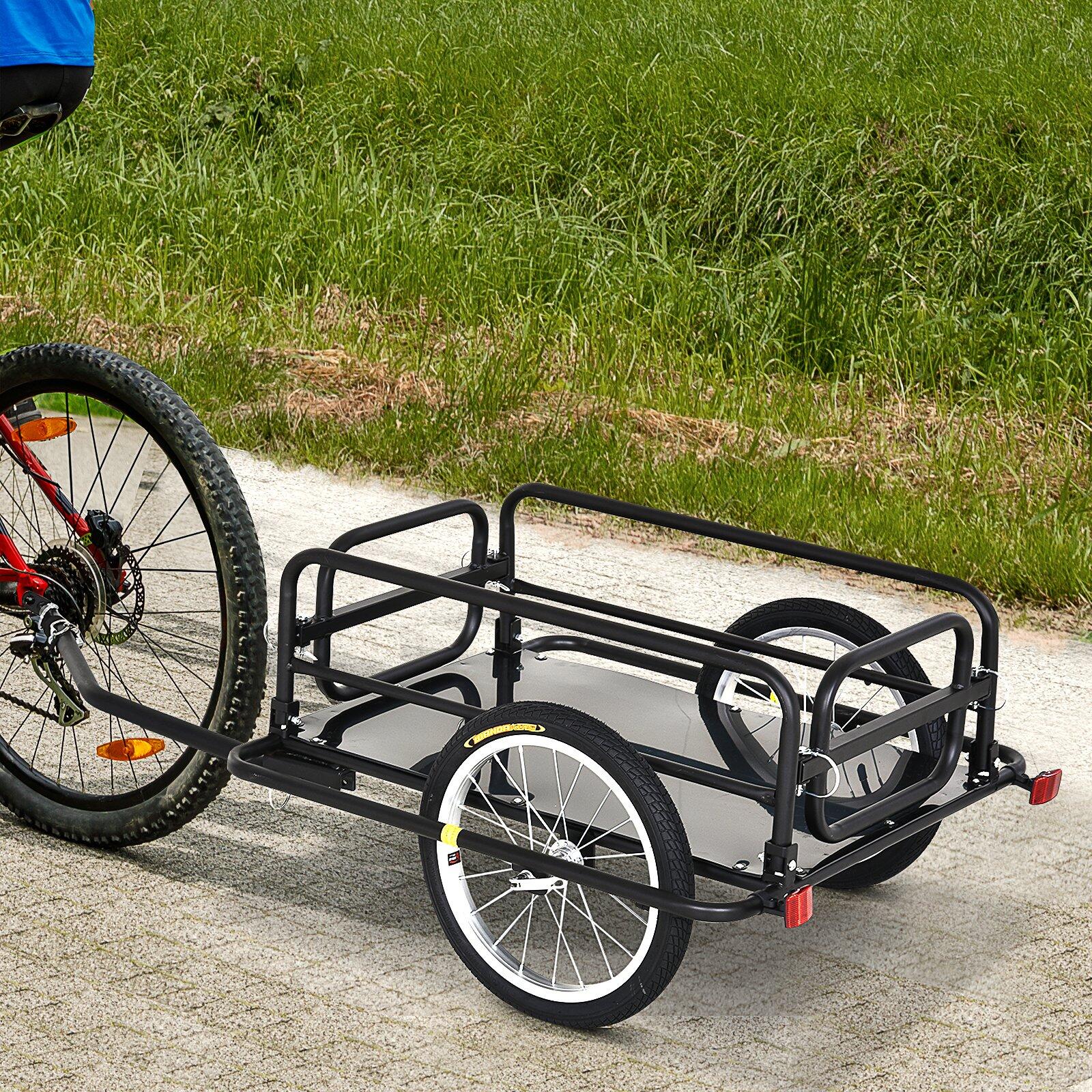 Remolques para Bicicletas HOMCOM 139x71.5x49 cm negro 2/9