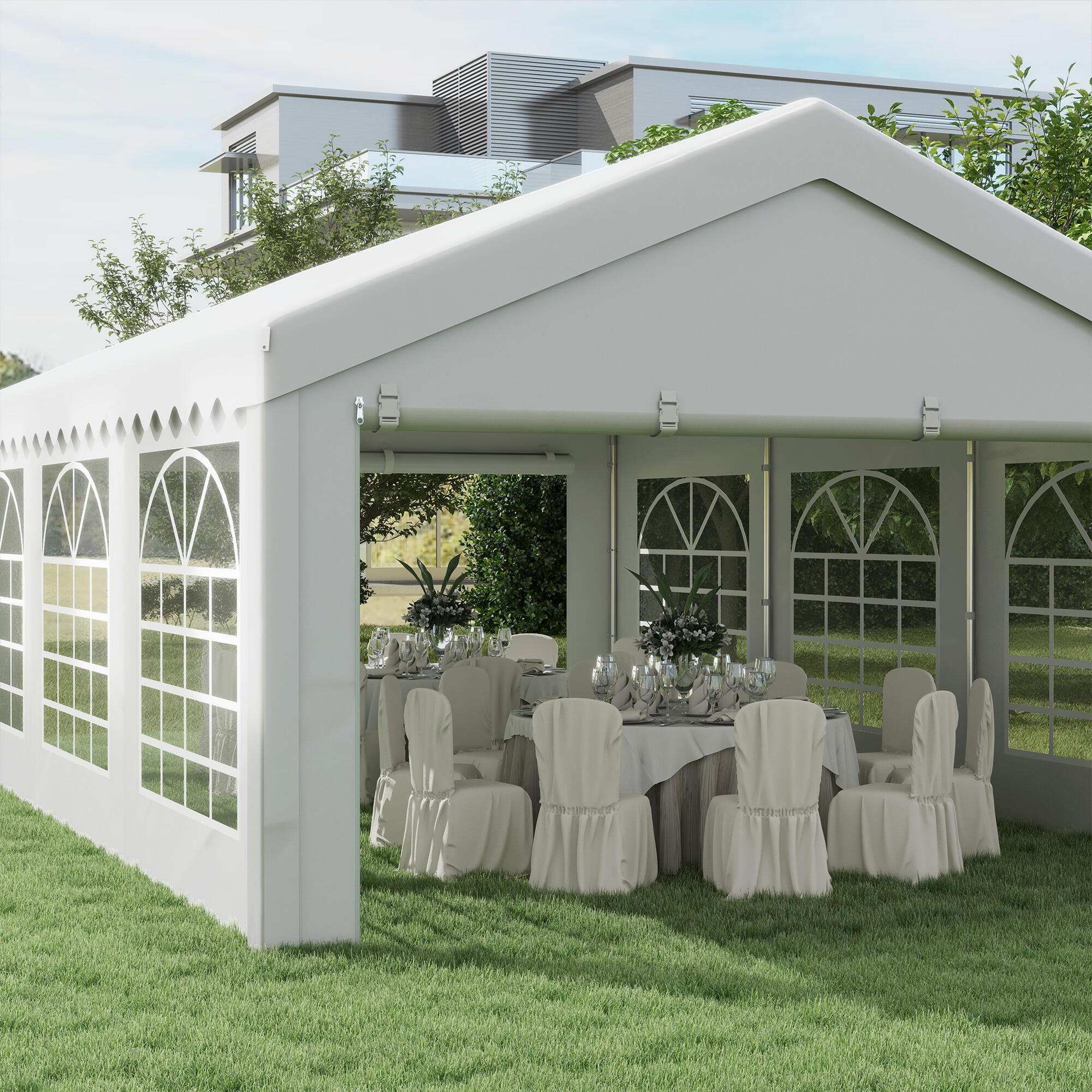 Carpa Evento Deportivo 600x400x280 cm BLANCO 6/7