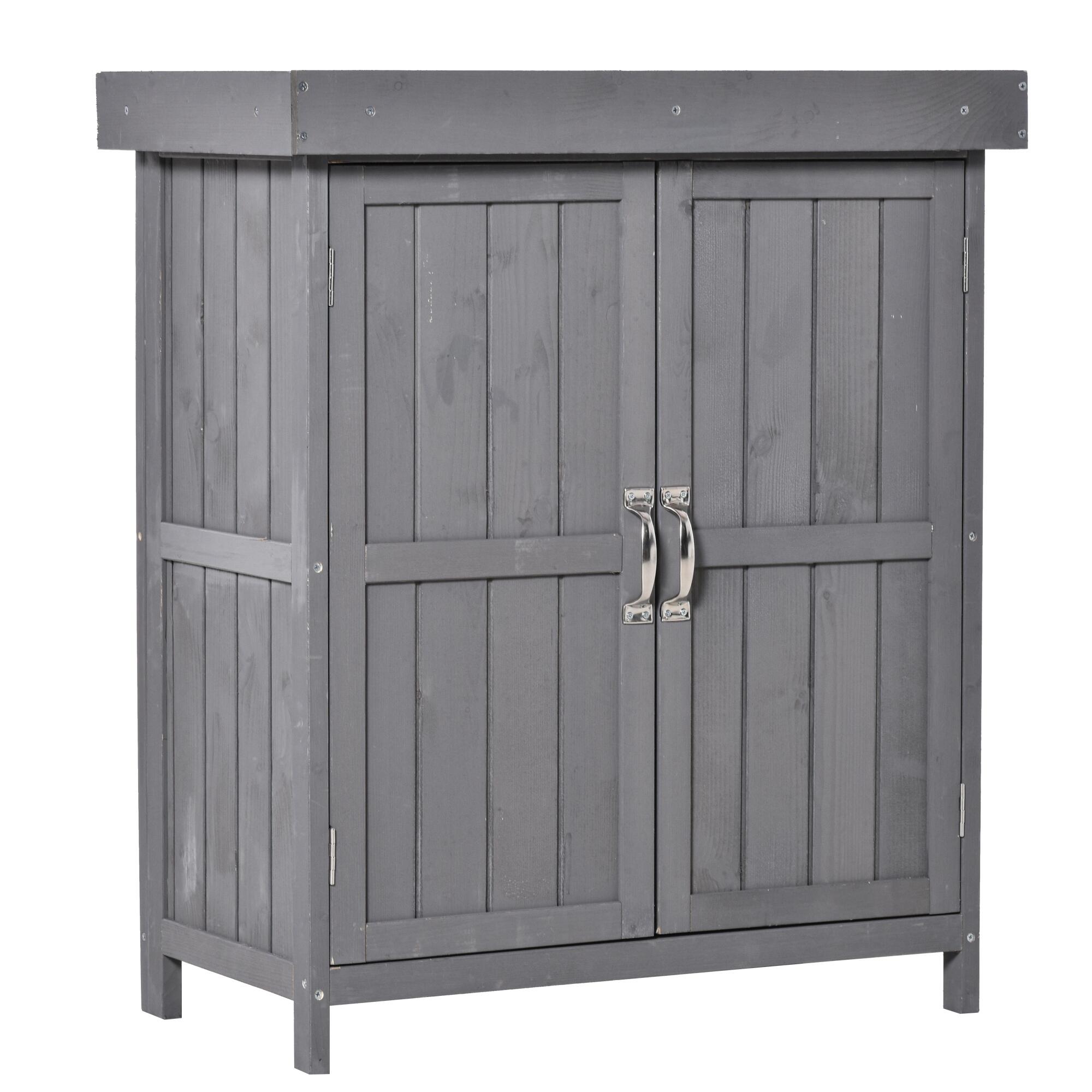 Armário de armazenamento Outsunny 74x43x88 cm Cinza