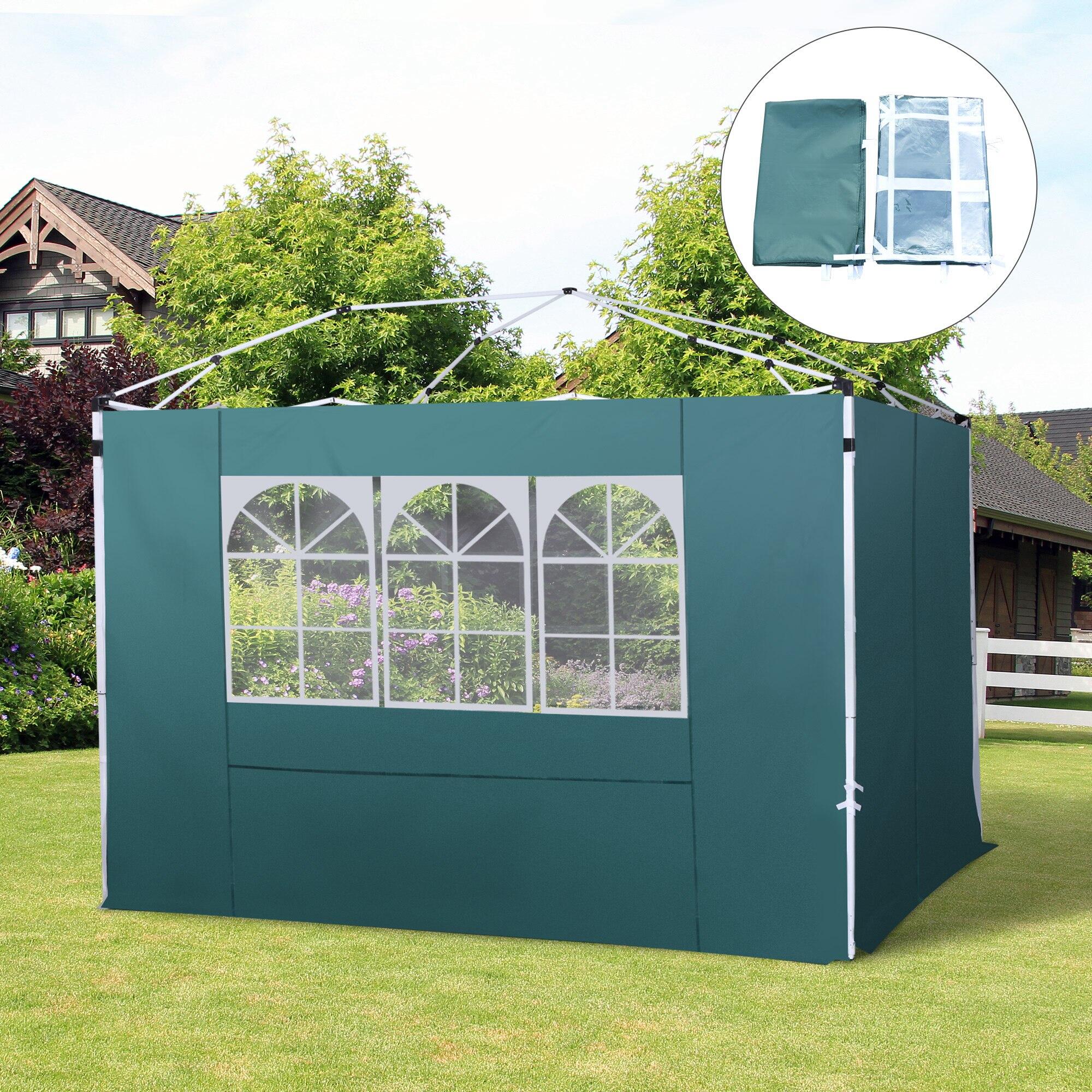 Paredes Laterais para Tenda 300x200 cm Verde Escuro Outsunny 2/7
