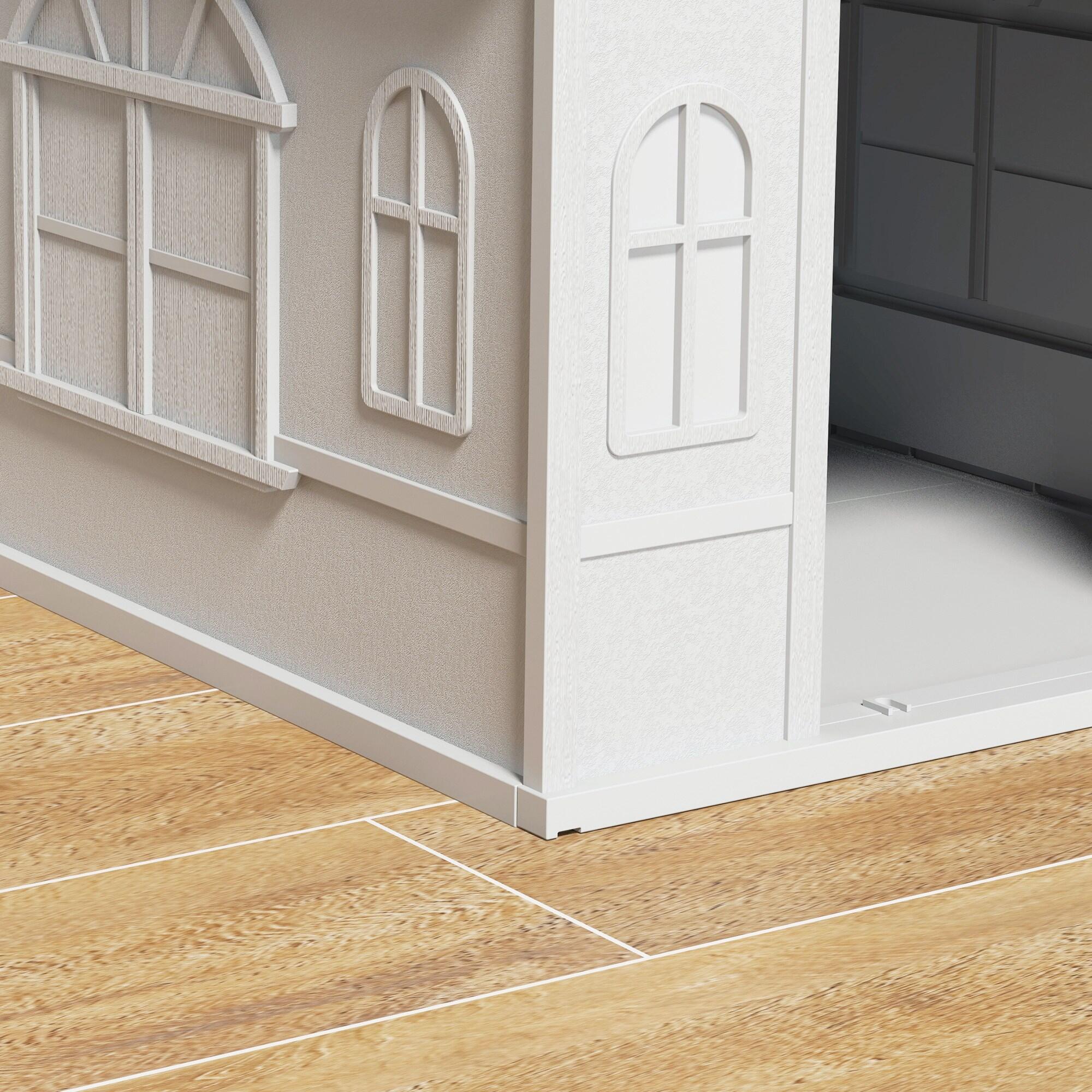 Casa para cães 65x75,7x63 cm cinza e branco PawHut 5/7