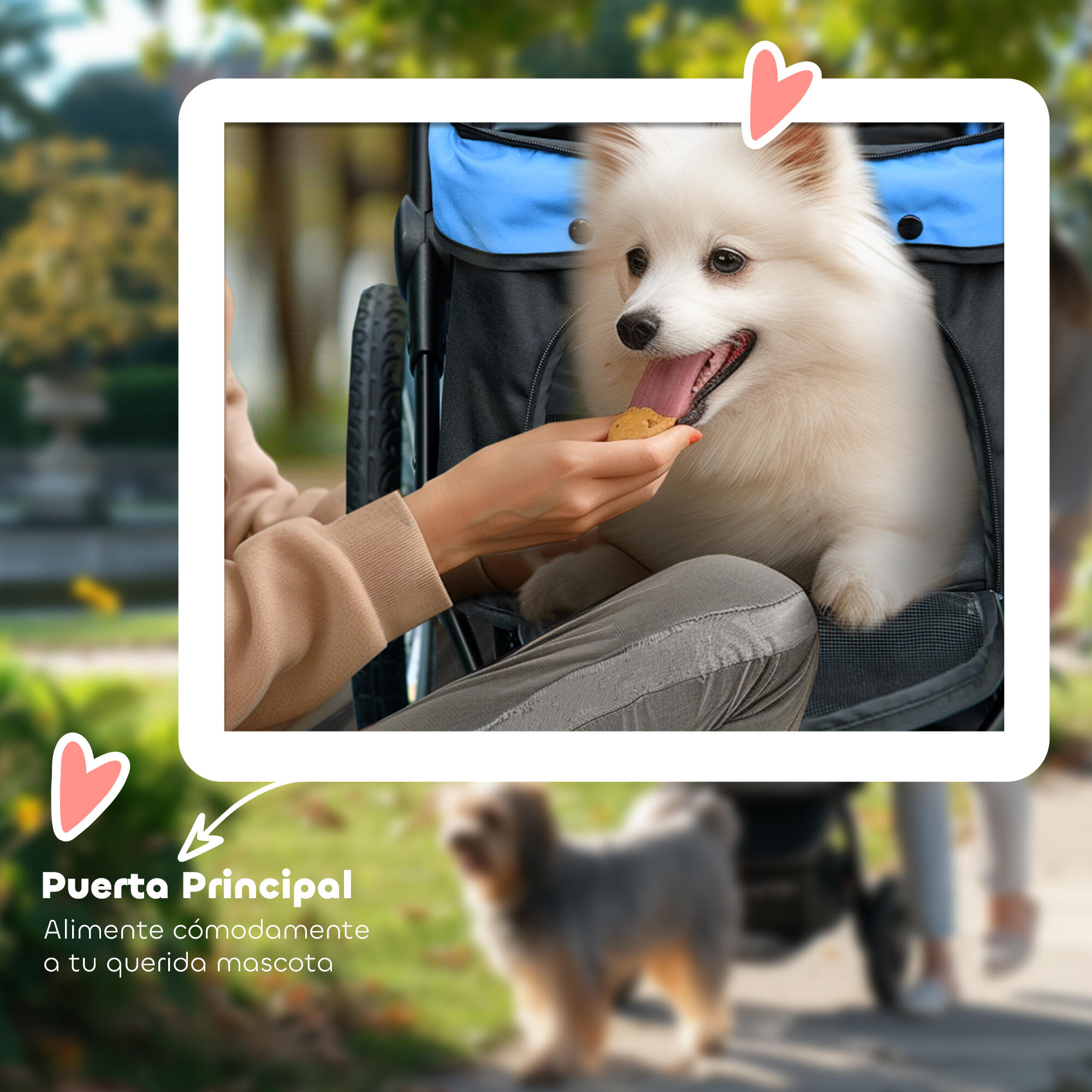 Cochecito para Perros PawHut 111x58x107 cm Azul 6/7