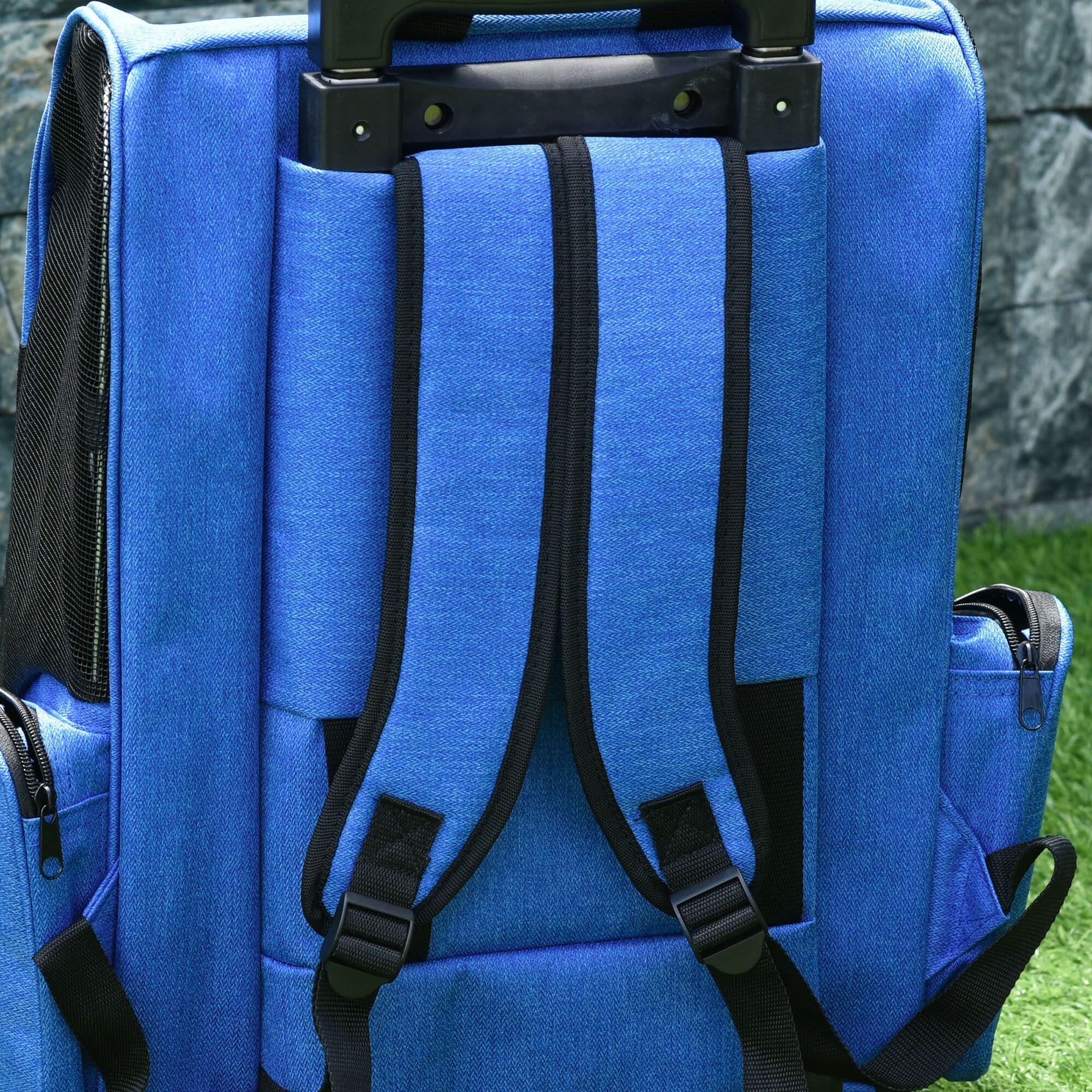 Transportadora Carrinho para Animais de Estimação 42x25x55cm Azul PawHut 5/7
