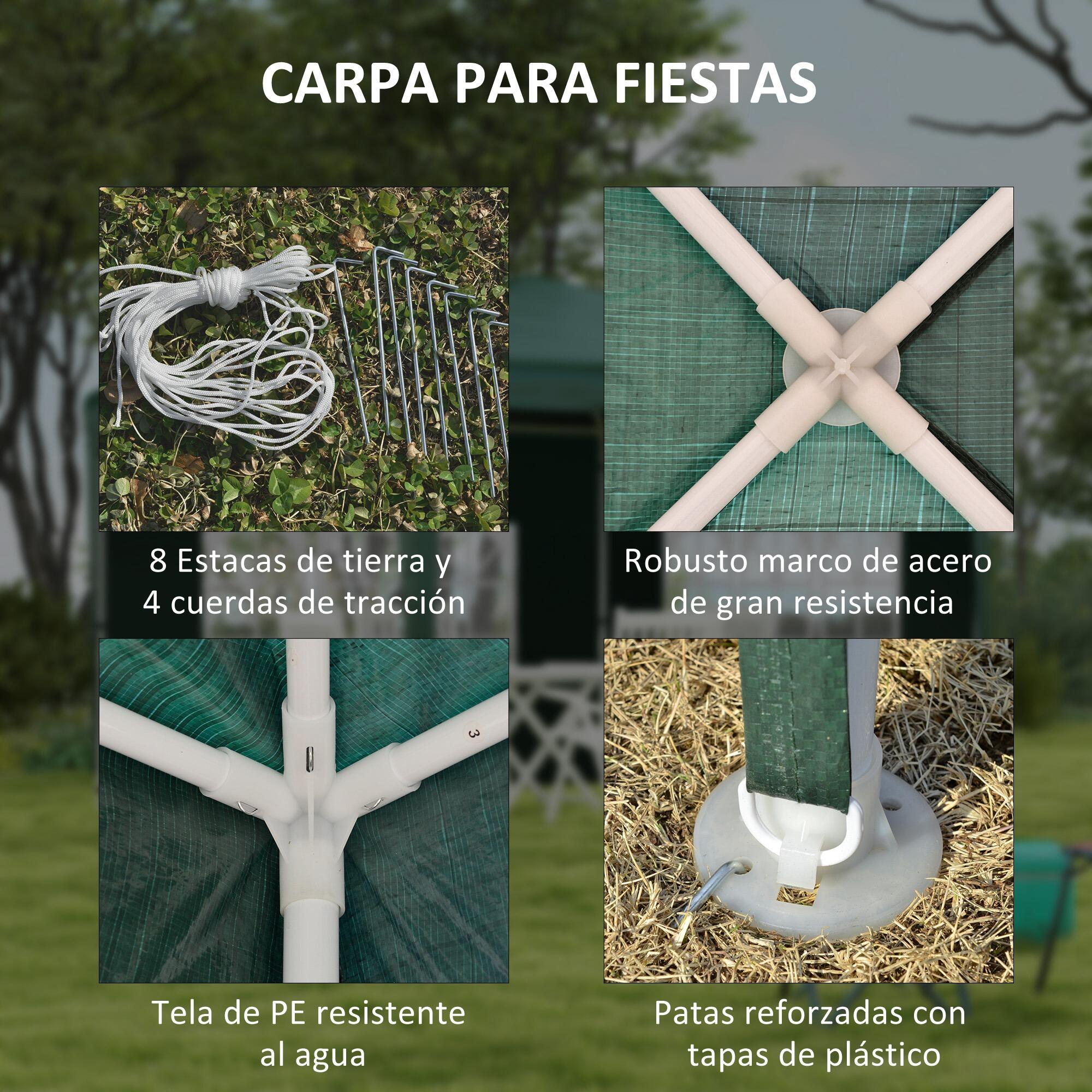 Carpa Evento Deportivo 293x293x252 cm Verde 4/7