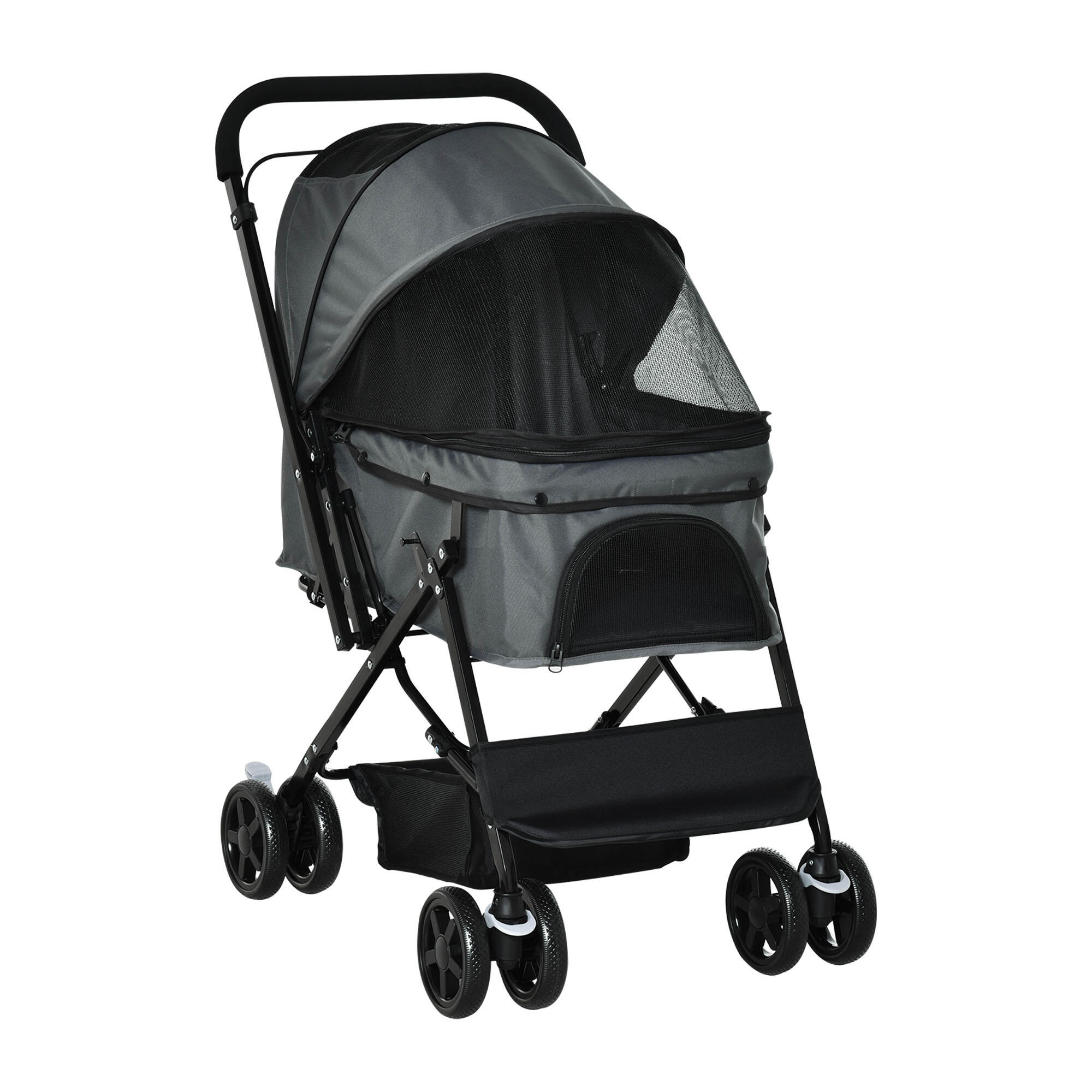 PAWHUT Carrinho para Cães e Gatos PawHut 76.5x52x95 cm Cinzento