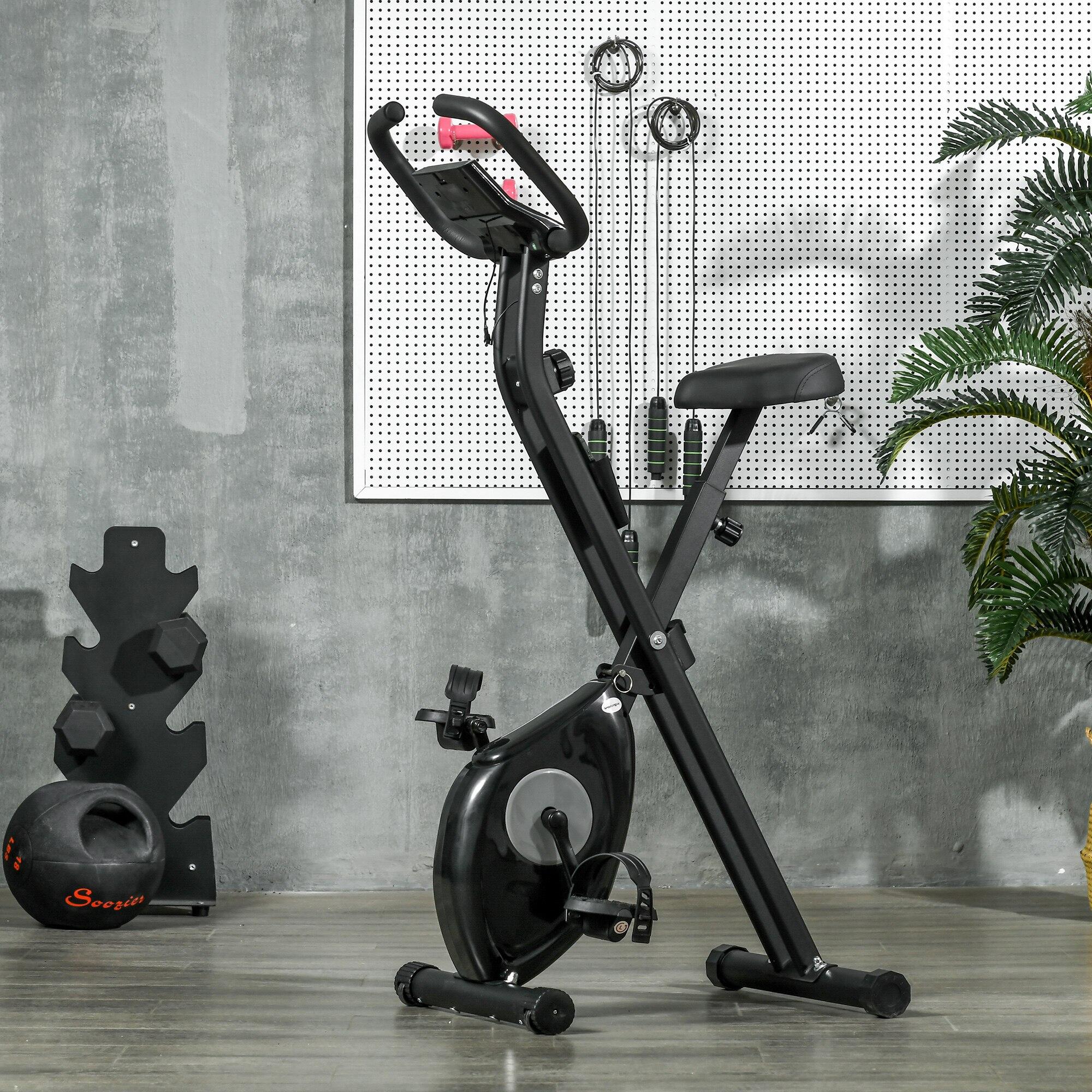 Bicicleta Estática Plegable HOMCOM 43x85x109 cm Negro 5/7