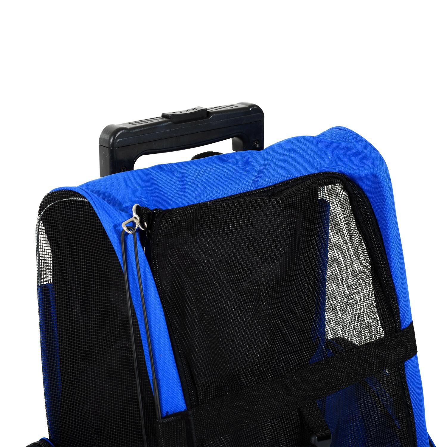 Transportadora Animais de Estimação 42x25x55cm Azul PawHut 5/7