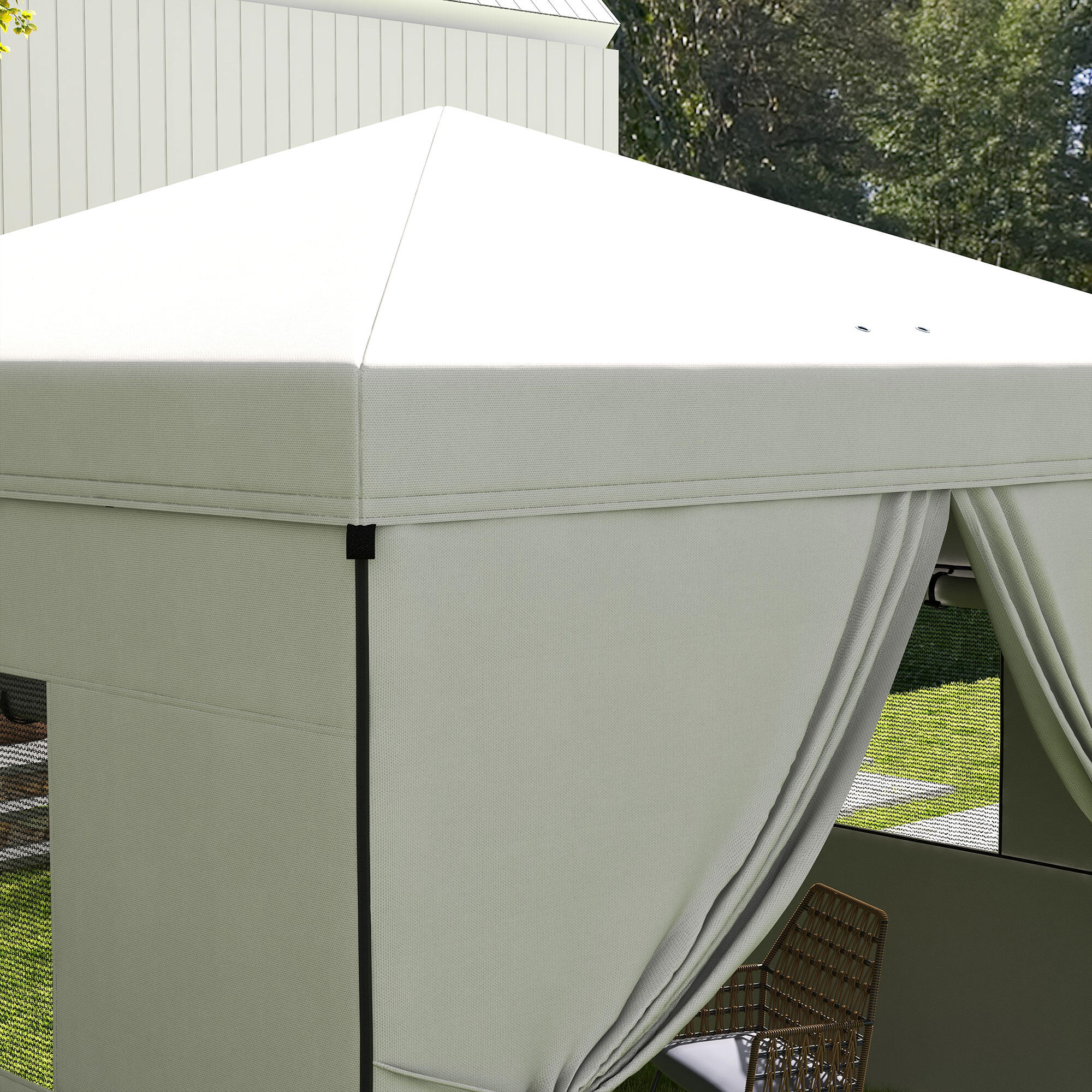 Carpa Plegable Outsunny 300x300x280 cm Blanco 5/7