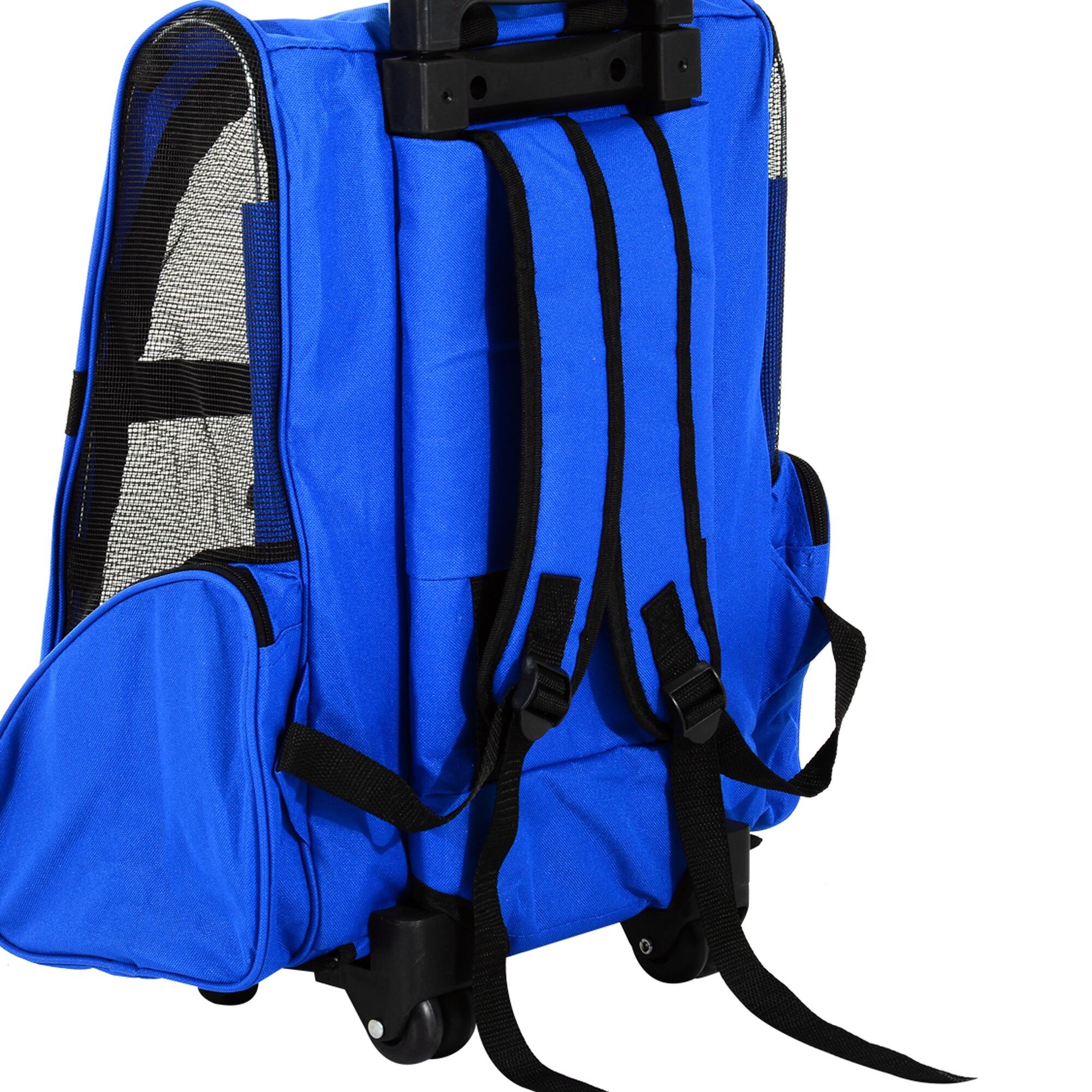 Transportadora Animais de Estimação 42x25x55cm Azul PawHut 4/7