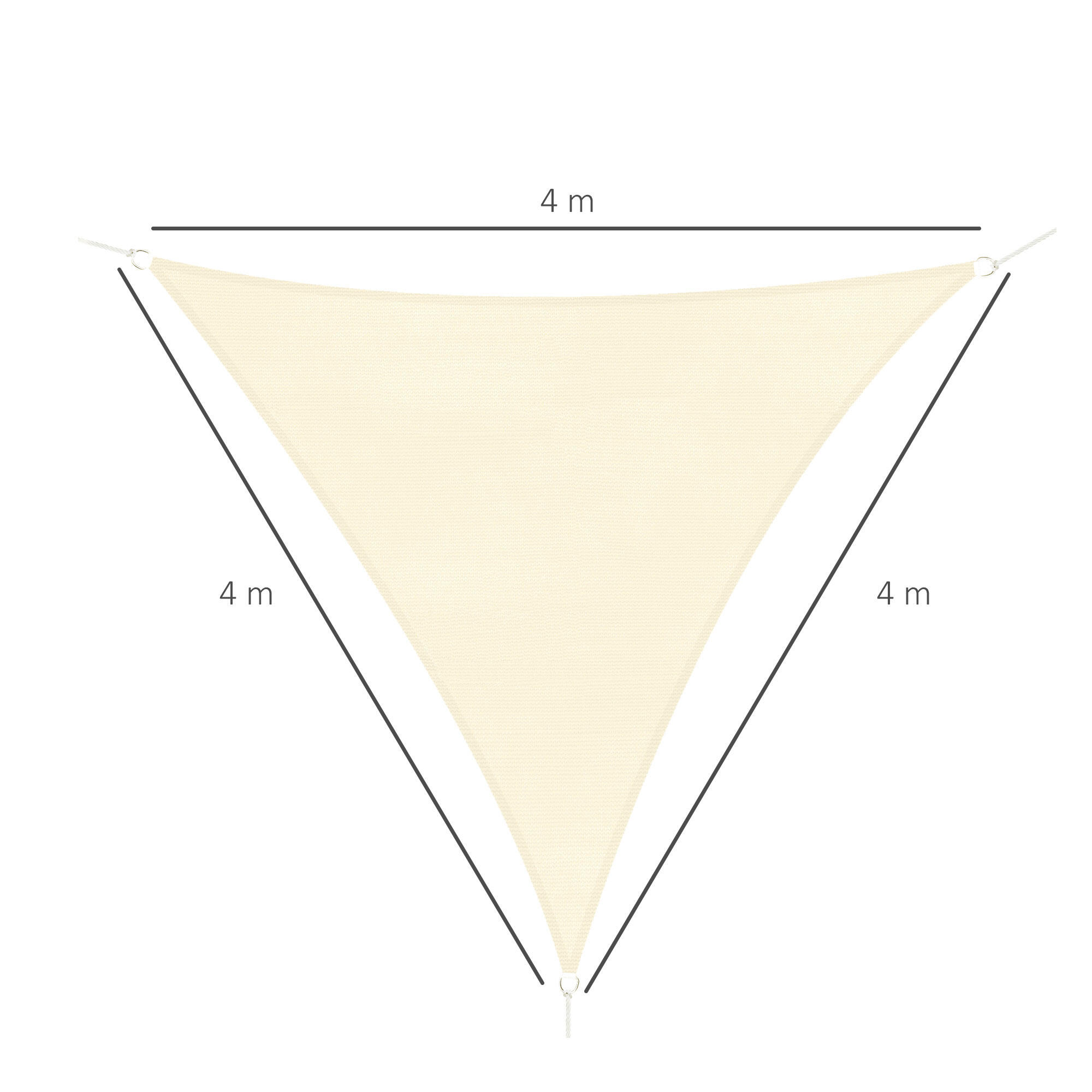 Toldo Vela 4x4x4 m Creme Outsunny 3/7