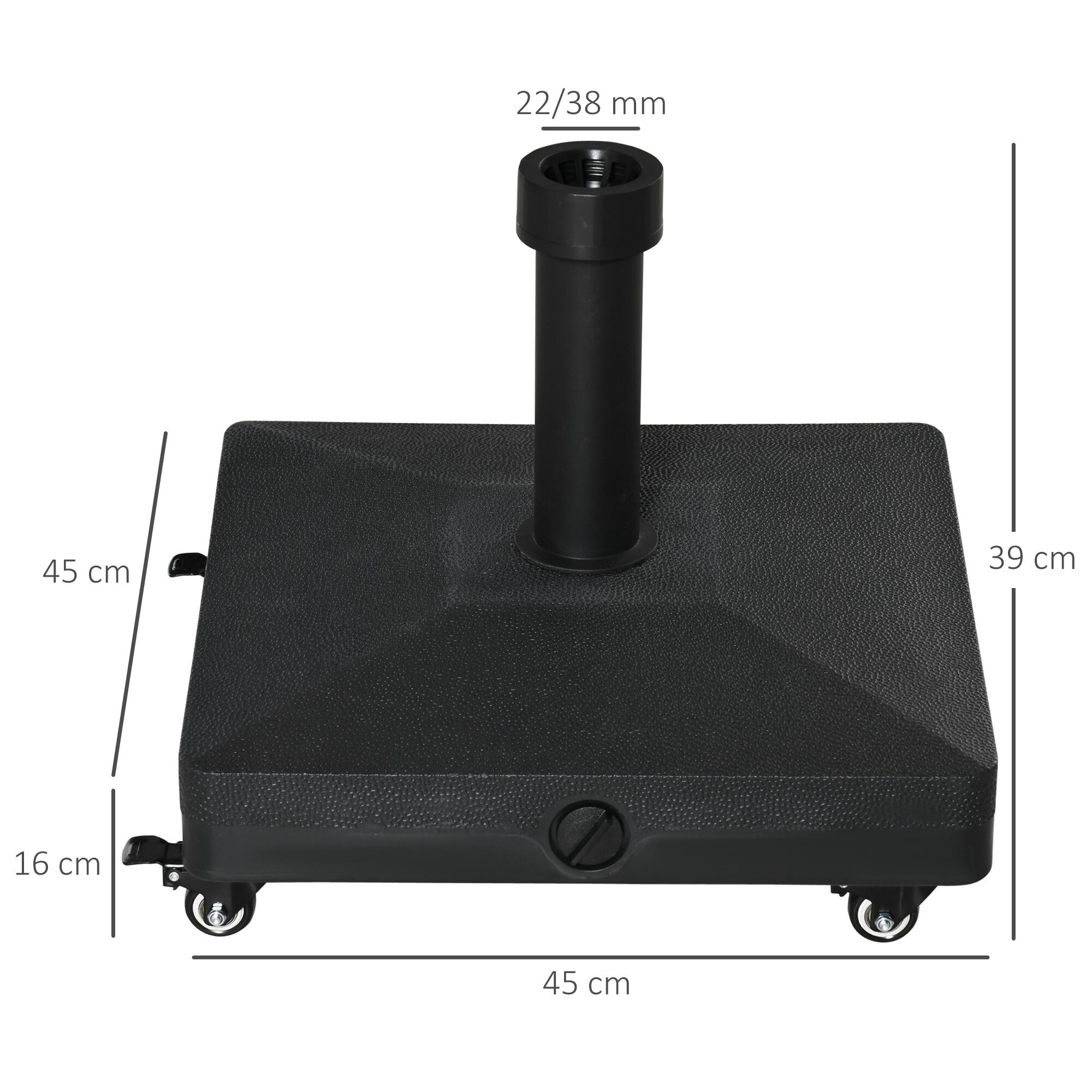 Base de Sombrilla Outsunny 45x45x39 cm Negro 3/7