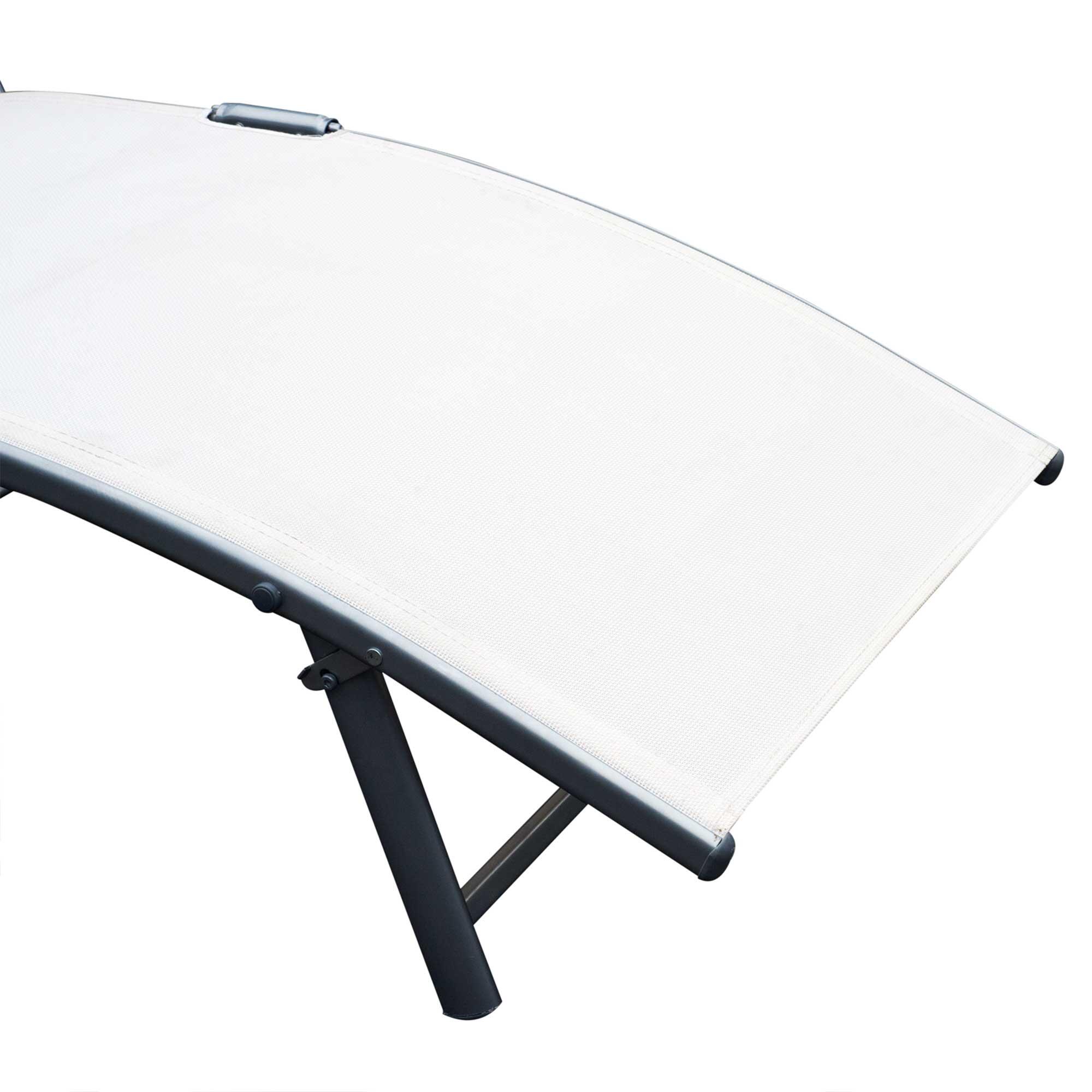 Tumbona Plegable Outsunny 137x63,5x100,5 cm Beige 4/7