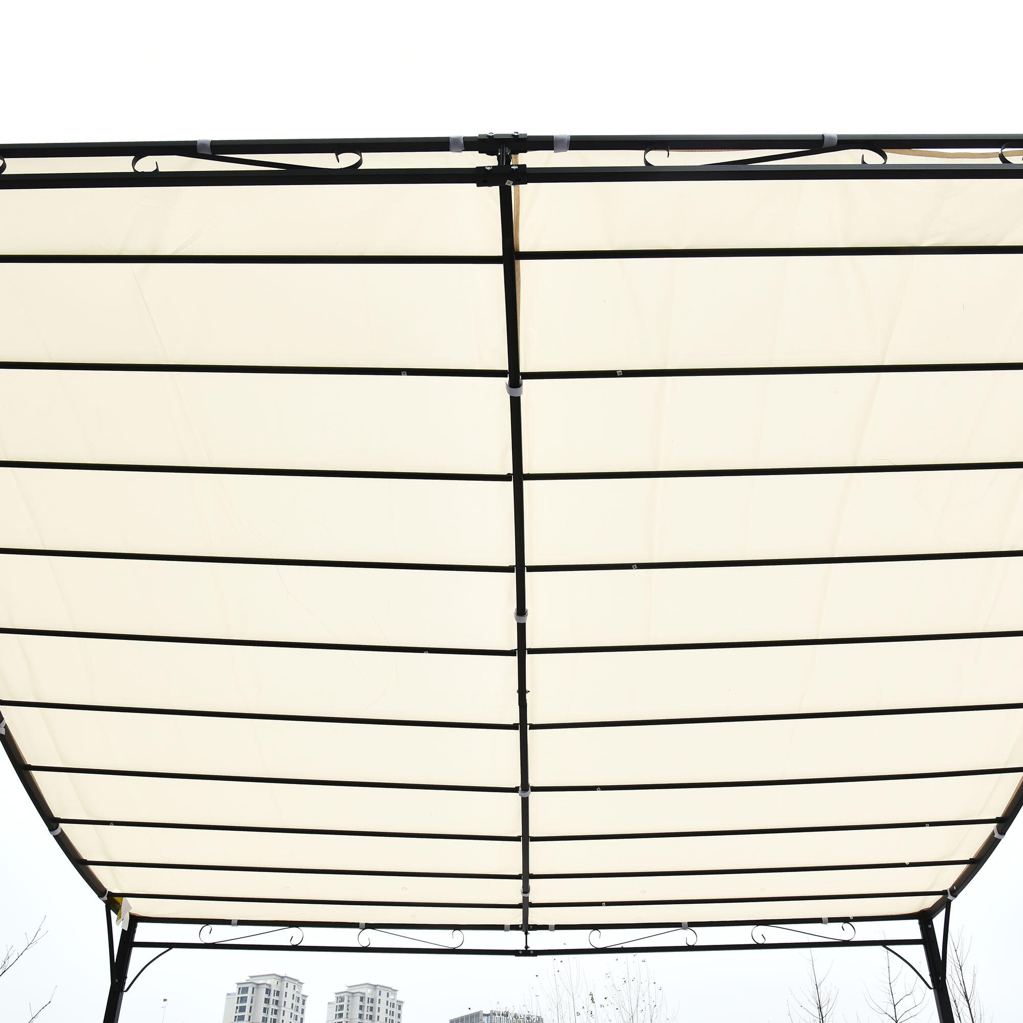 Pérgola de Evento Deportivo Outsunny 297x297x250 cm Crema 5/7