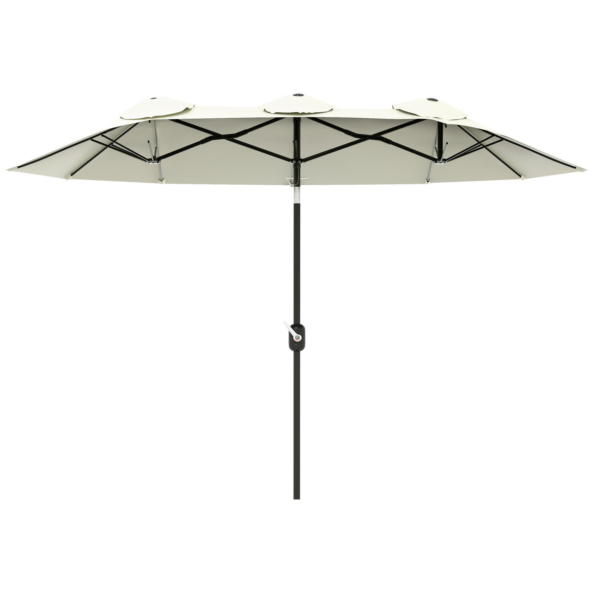 OUTSUNNY Chapéu de sol duplo 285x147x227cm beige Outsunny