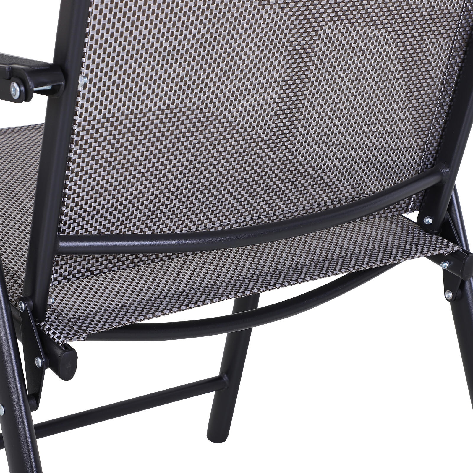 Conjunto de 2 Sillas Plegables Outsunny 58x64x94 cm gris y negro 5/6