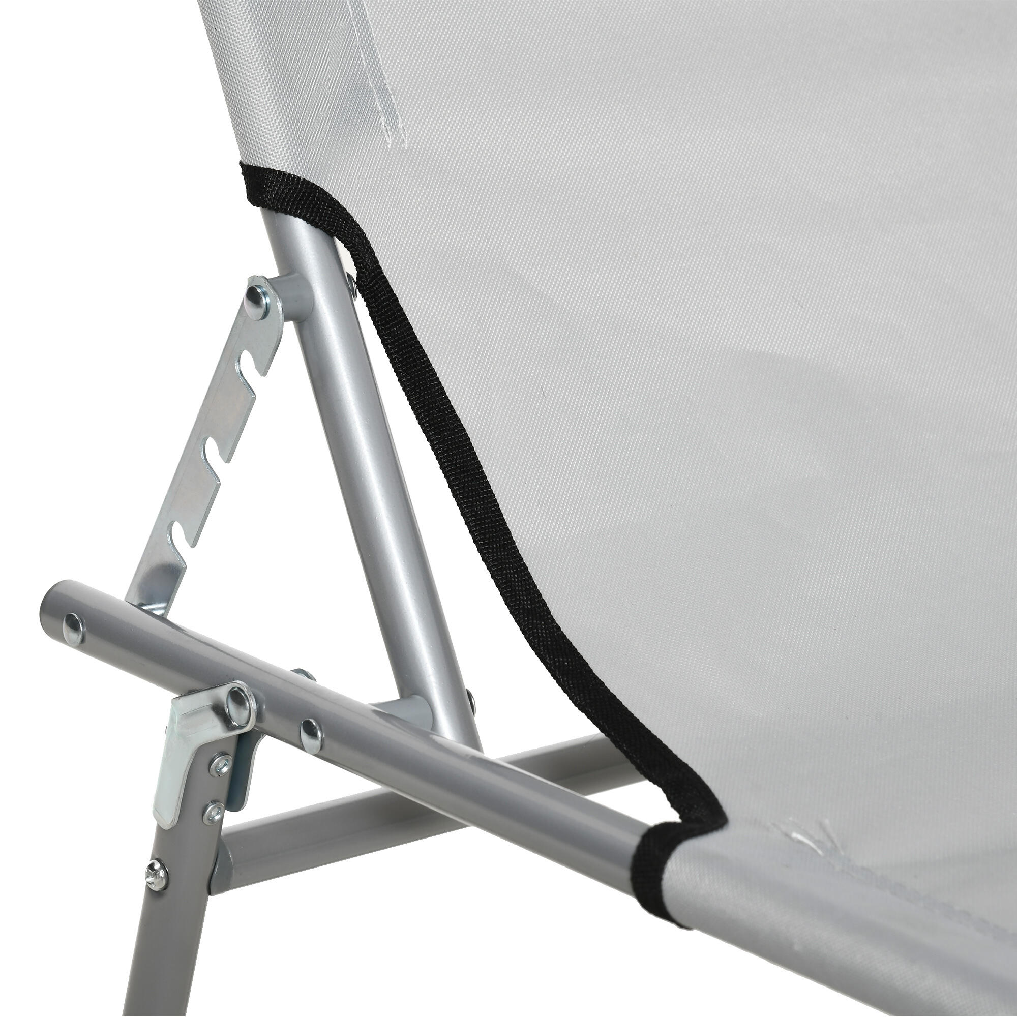 Tumbona Plegable Outsunny 187x58x36 cm Gris Claro 5/7