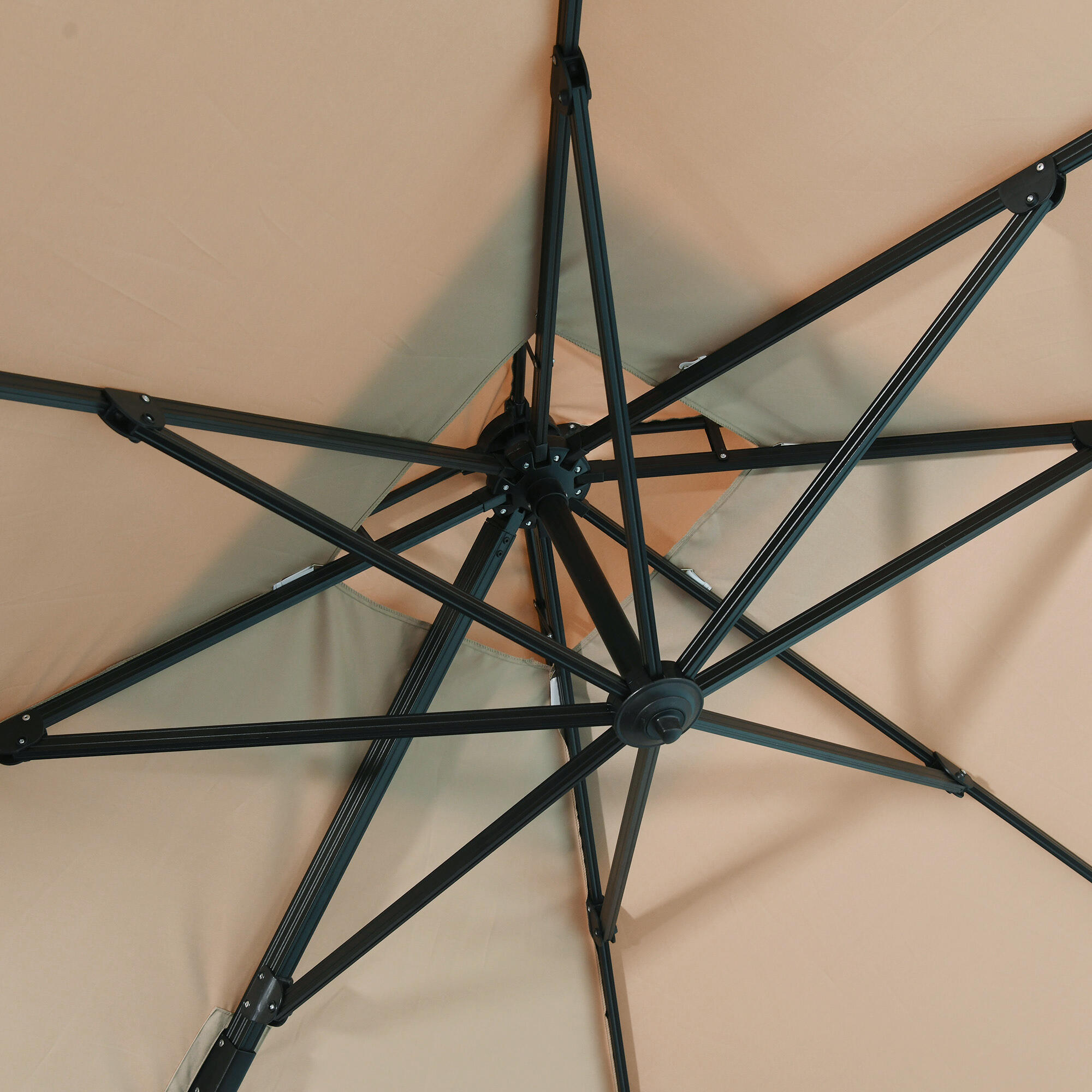 Sombrilla de camping Outsunny 294x294x270 cm Caqui 4/5