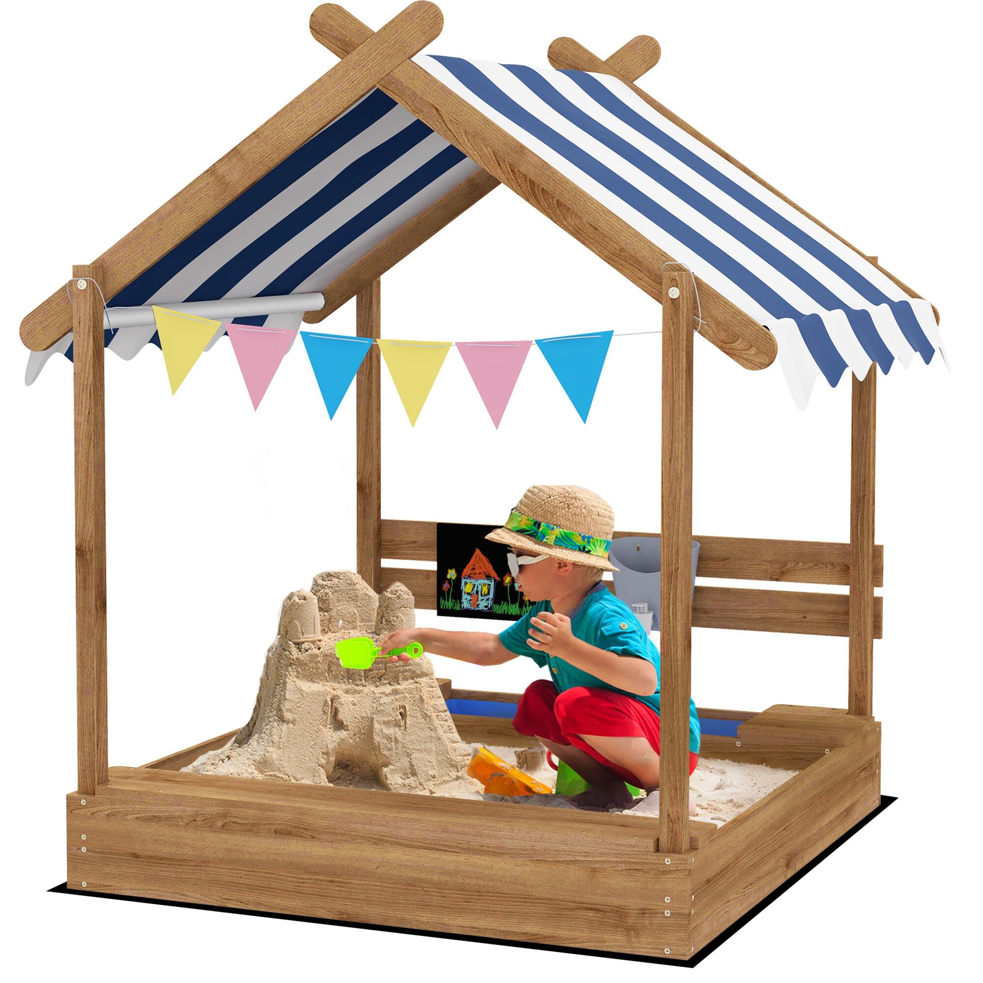 Caixa de areia castanho outsunny