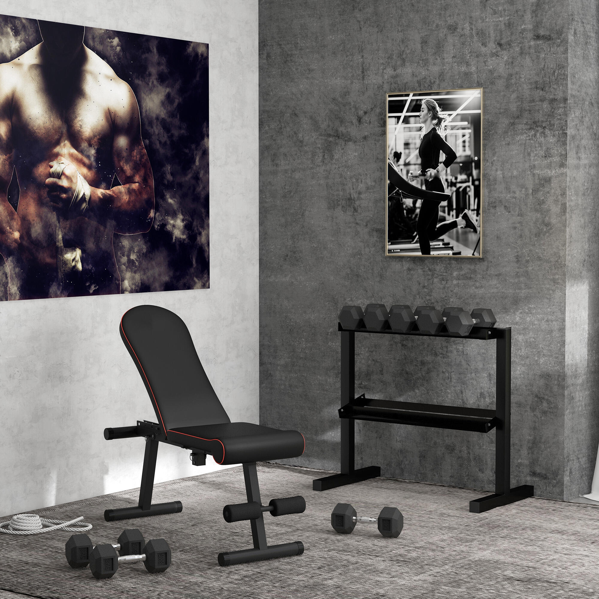 Estante para Mancuernas SPORTNOW 92.5x50.5x80.5 cm Negro 2/7