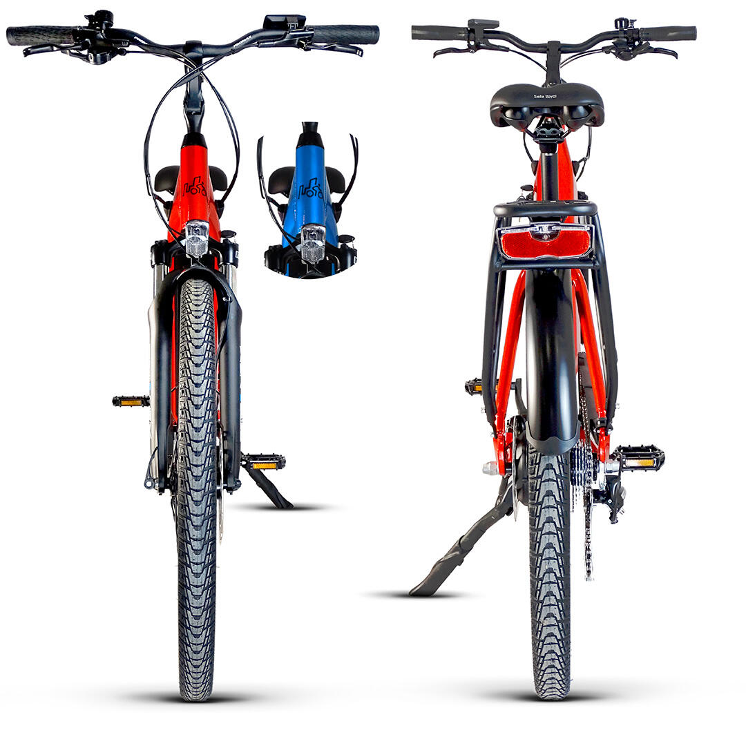 UB100 | Veelzijdige stads-e-bike | Actieradius tot 140 km | Rood | 28" 3/4