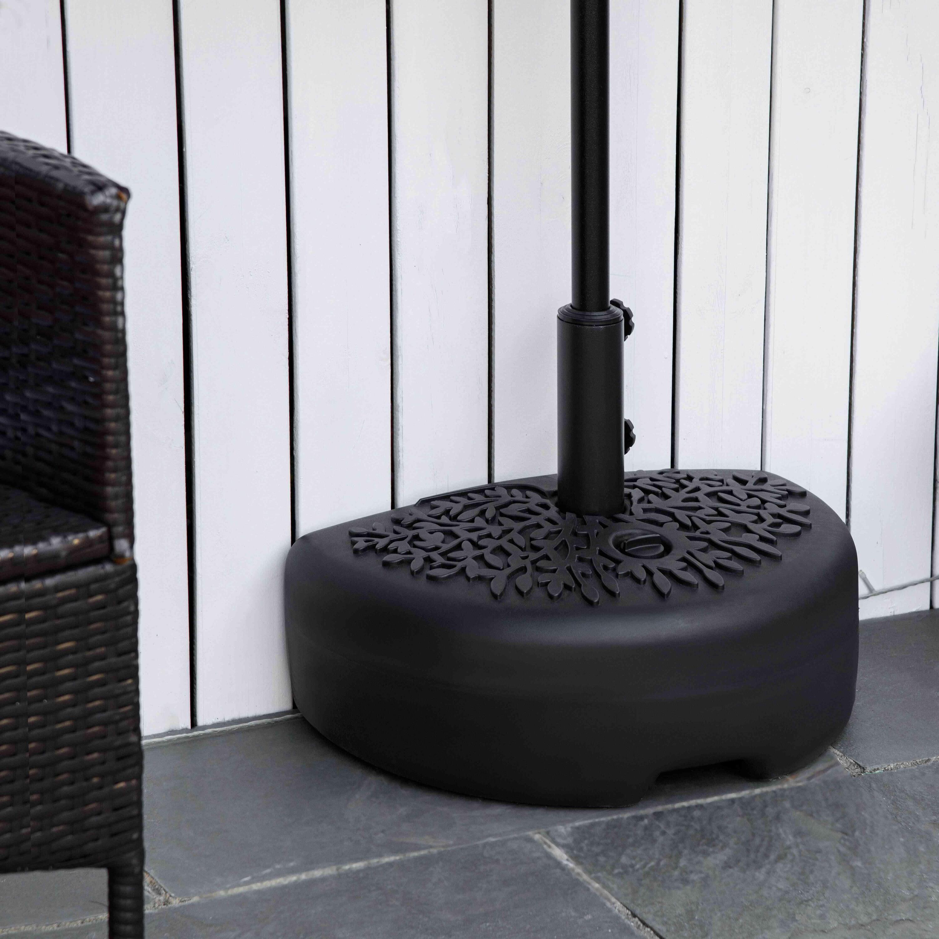 Base de Pared para Sombrilla Outsunny 50x31x18 cm Negro 2/7