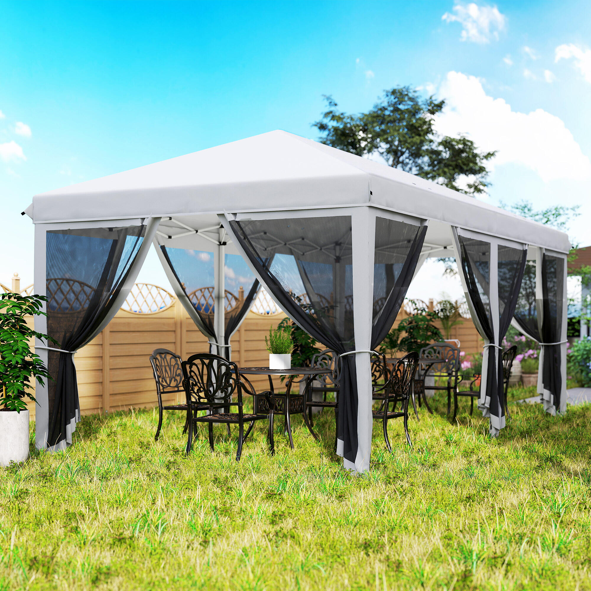 Carpa para eventos deportivos 585x295x270 cm Crema 6/8